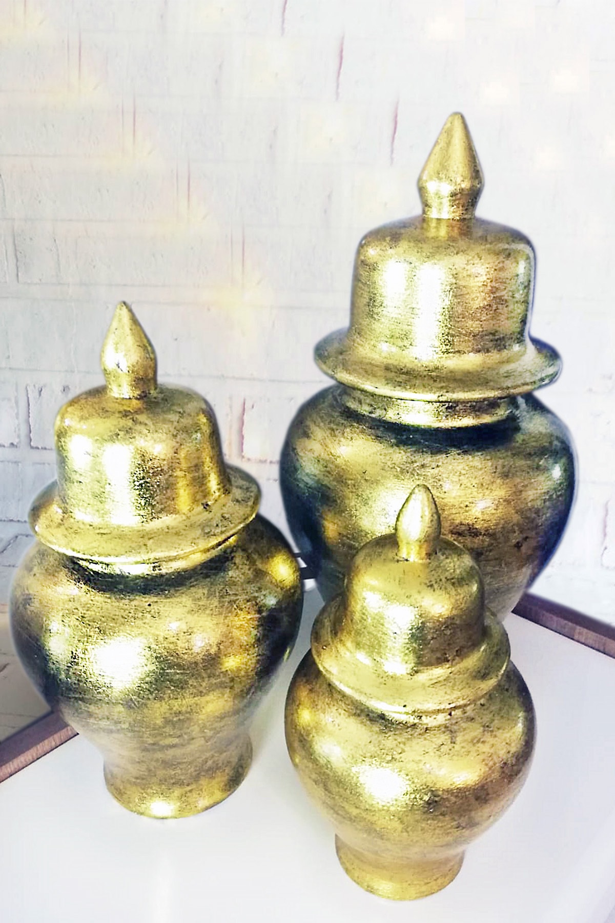 Mamma Ferge Üçlü Gold Şah Küp - El Boyama