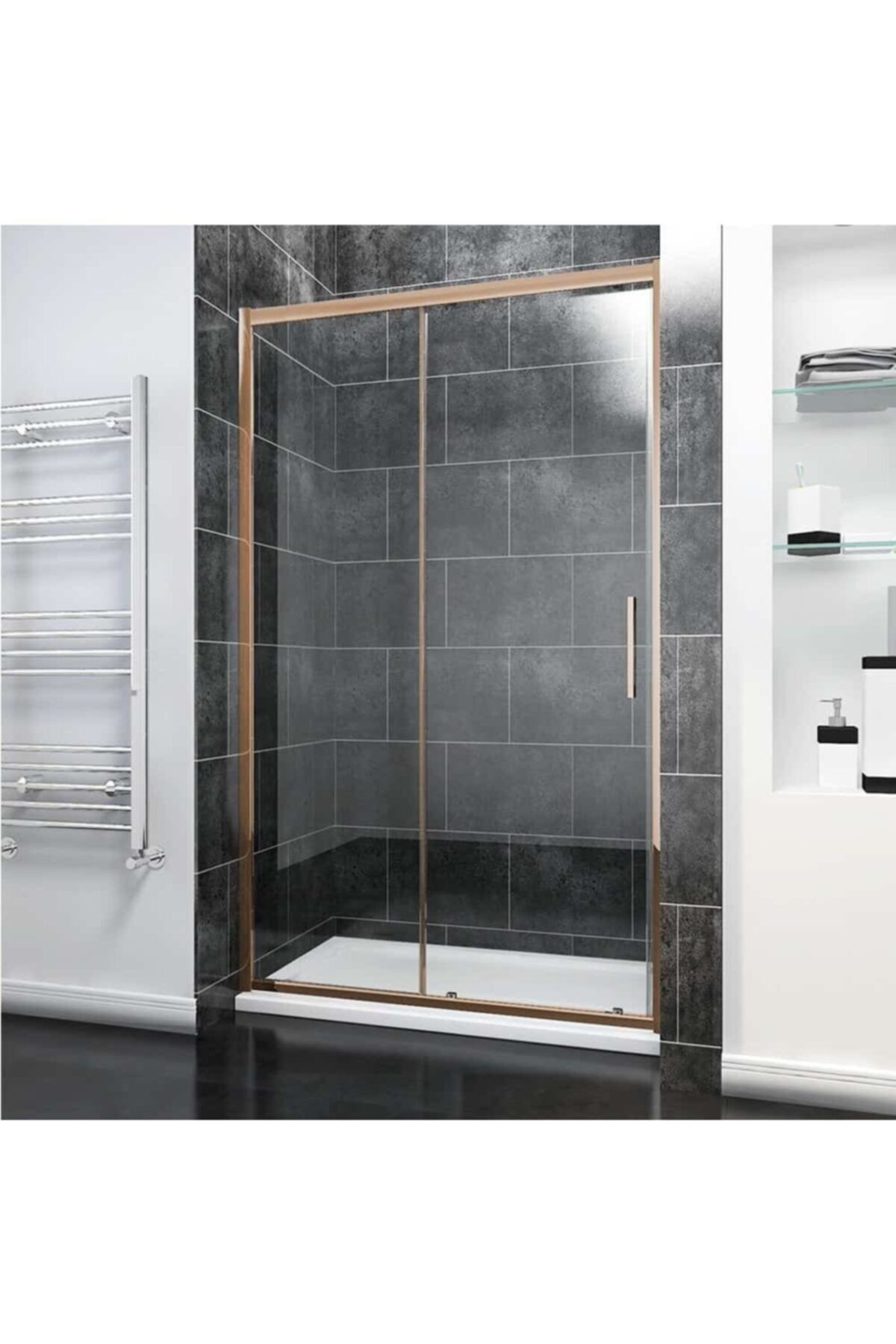 Duşakabincim 135 Cm Bronz Sürgülü Tek Kapılı Kabin