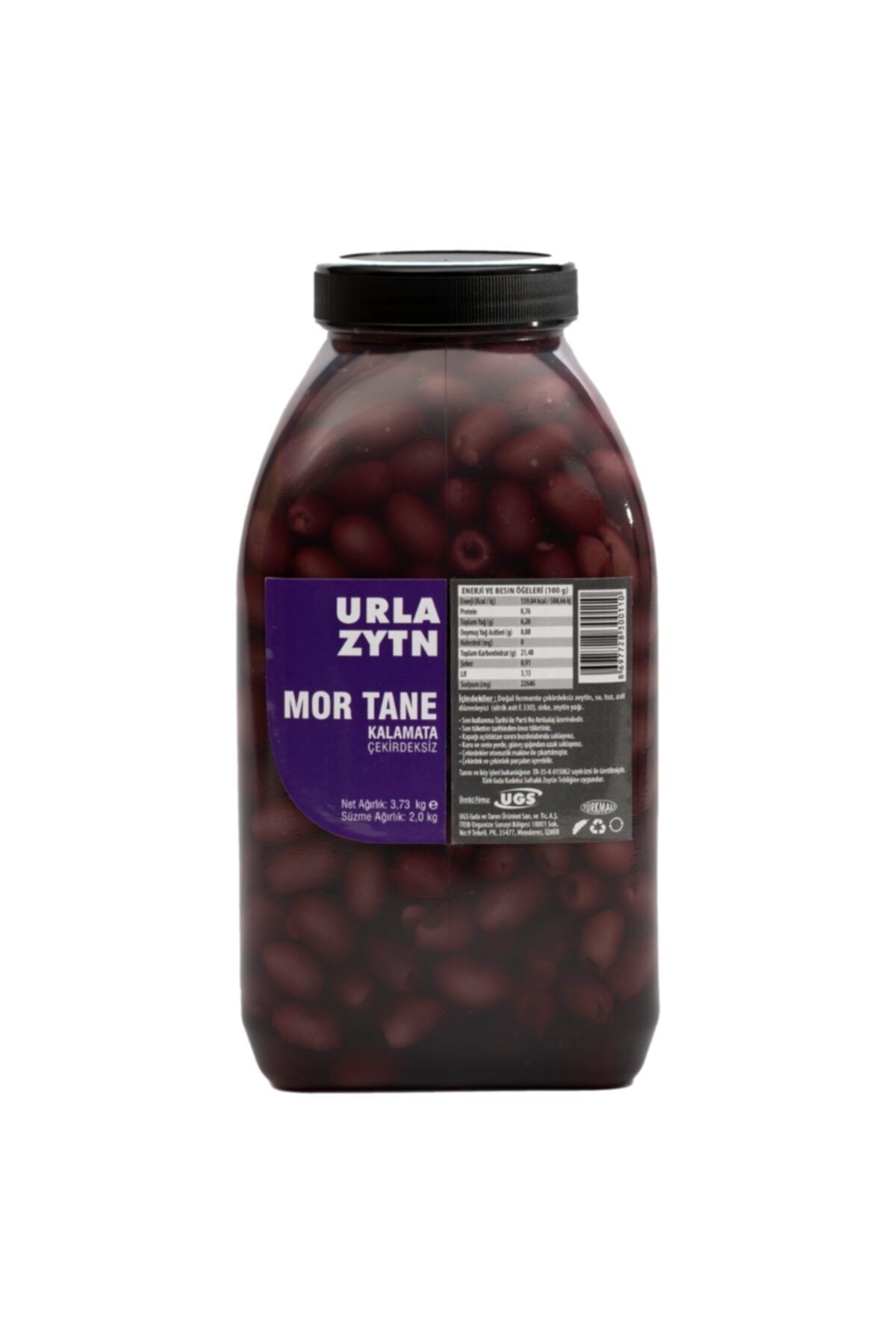 URLA ZYTN Mor Tane Kalamata Zeytini Çekirdeksiz Pet 2 kg