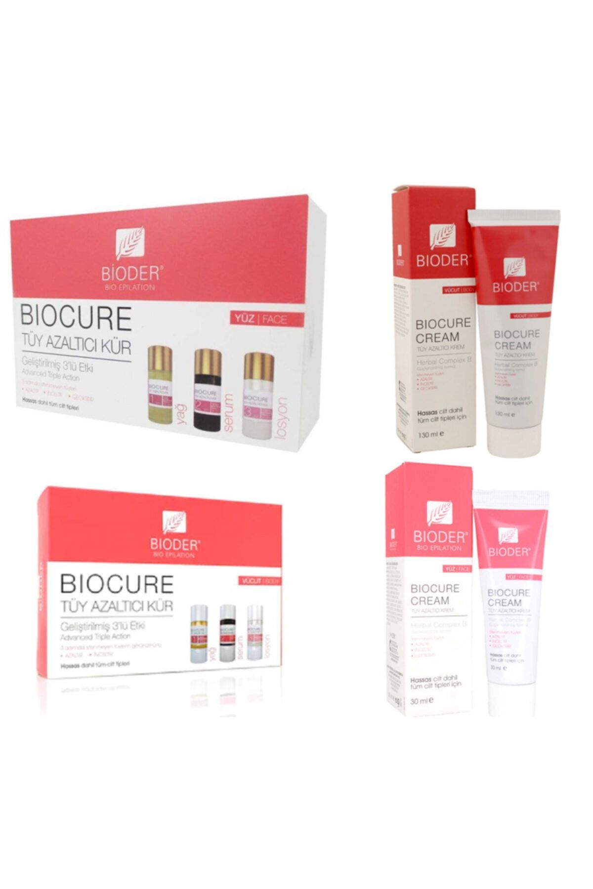 Bioder Biocure Tüy Azaltıcı Serum Ve Krem Seti Yüz+Vücut