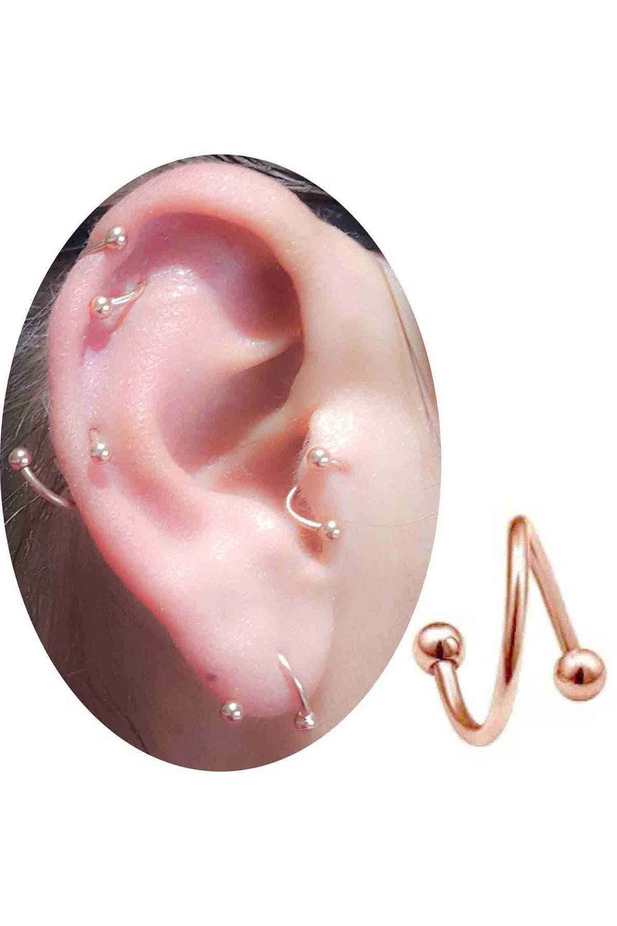 Cadının Dükkanı 6 Mm Rose Cerrahi Çelik Tragus-helix-kıkırdak Piercing