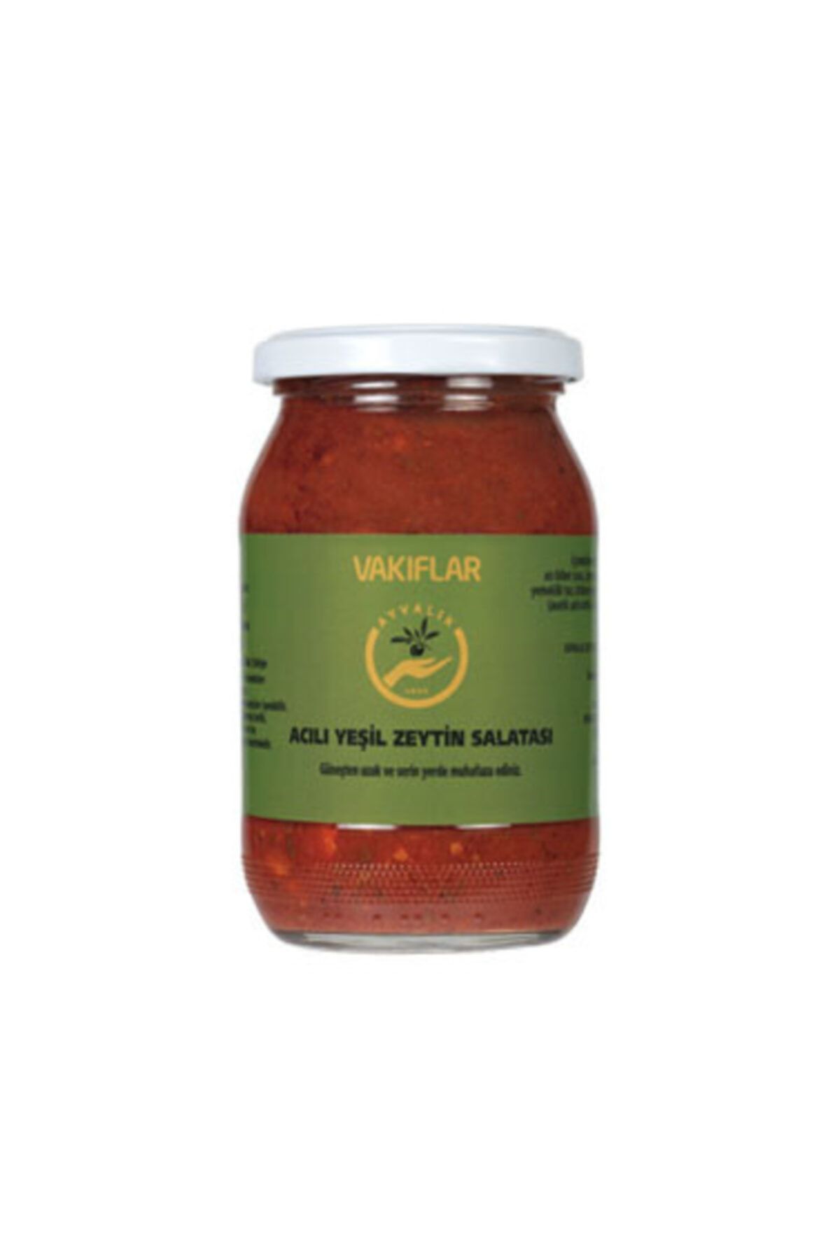 Ankara Vakıflar Bölgesi Kahvaltılık Acılı Yeşil Zeytin Salatası 360gr Cam Kavanoz