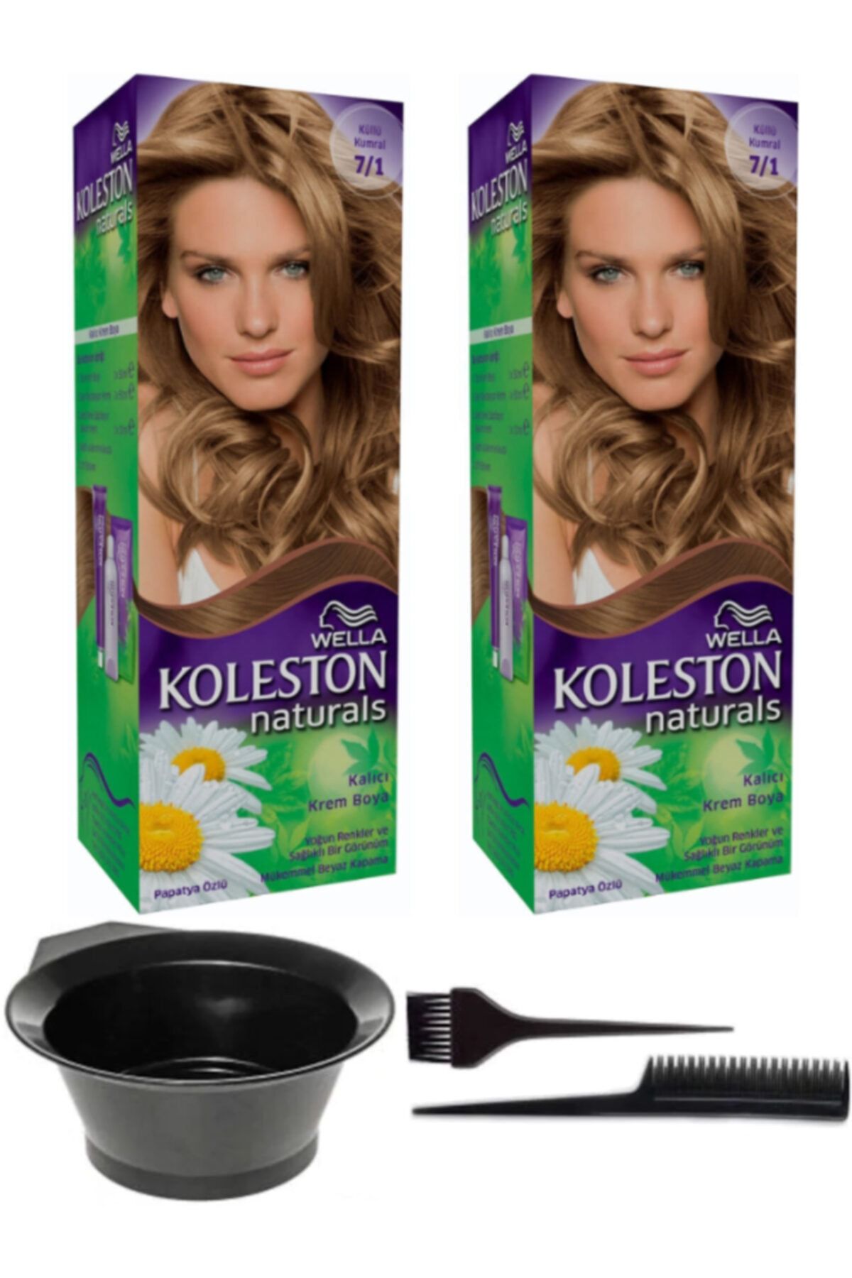Koleston 2’li Koleston Naturals 7/1 Küllü Kumral Kalıcı Krem  Saç Boyama Seti 7681355461471