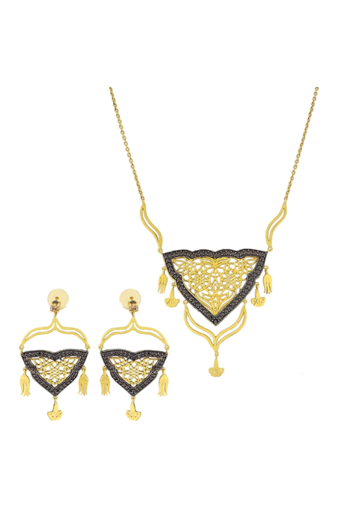 Tuğrul Kuyumculuk 14 Ayar Yeşil Altın Fantezi Set