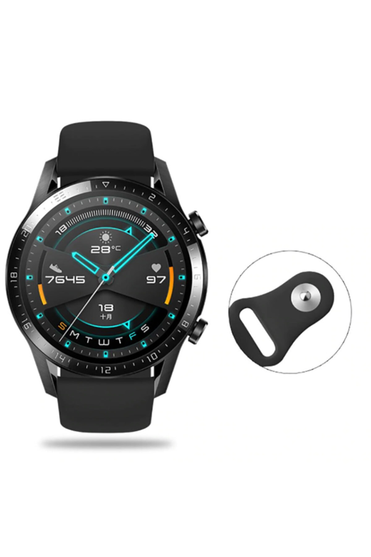 UKSCASE Huawei Watch Gt 2 46 mm Kayış + Nano Glass Ekran Koruyucu