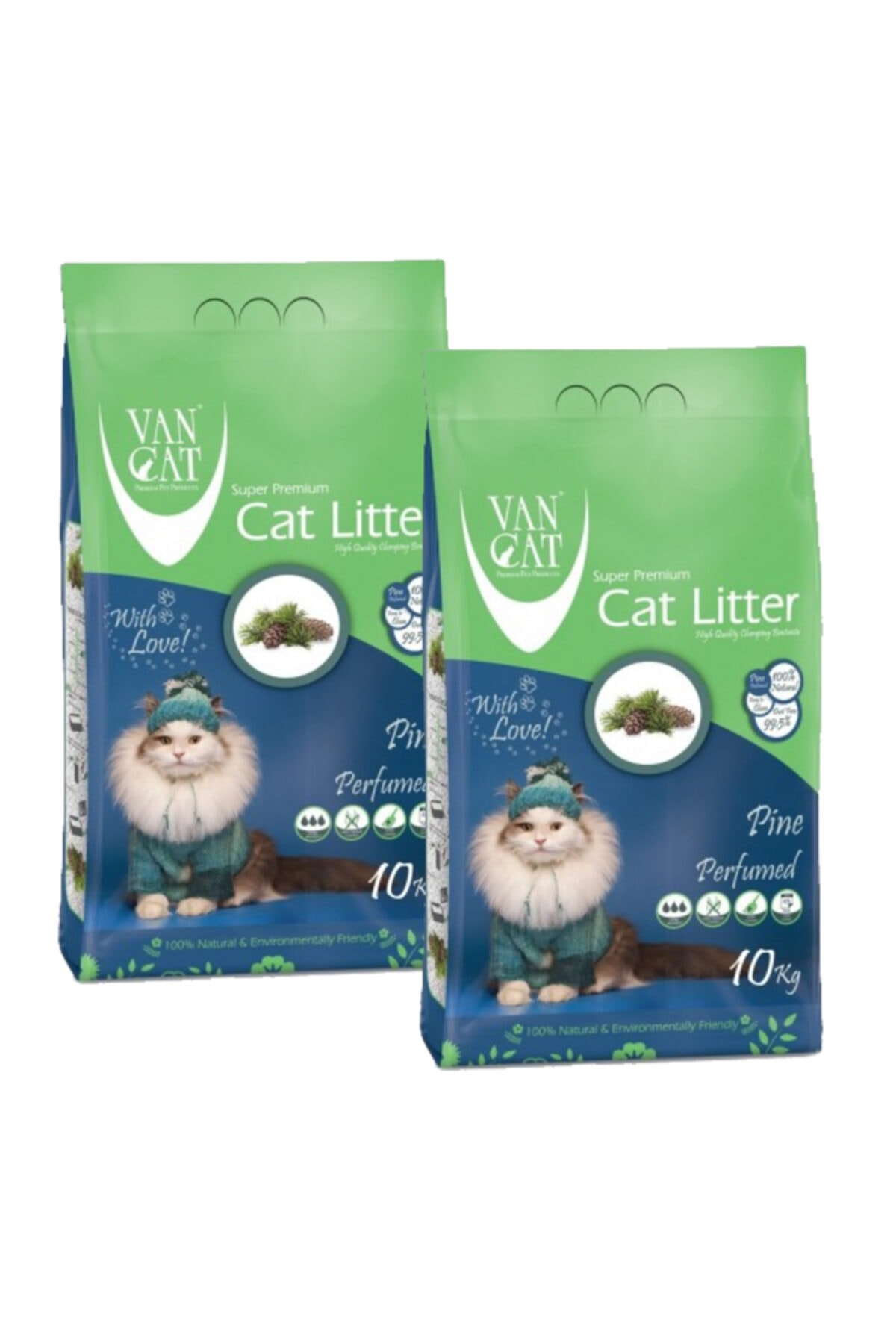 Vancat Çam Kokulu Ince Kedi Kumu 10 Kg X 2 Adet