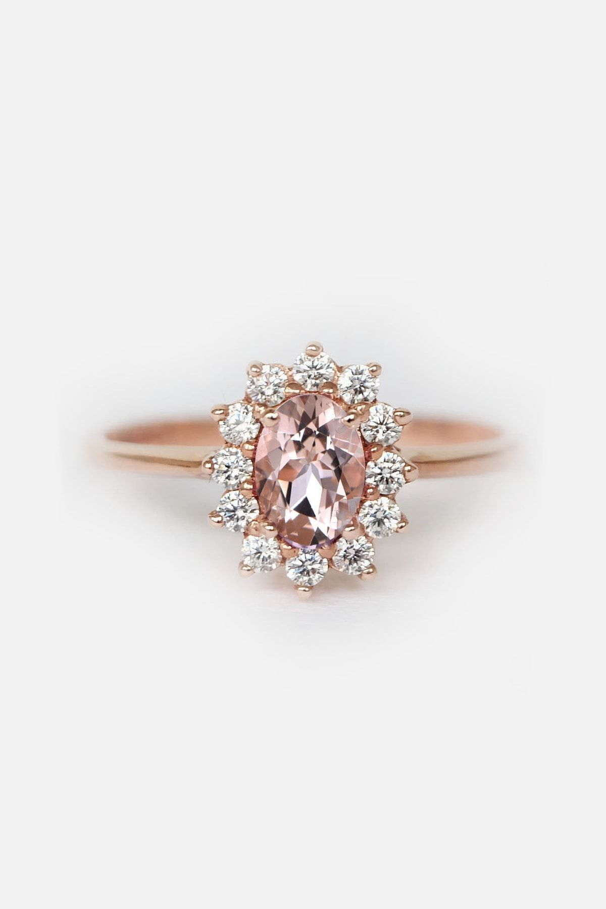 My Diamond Morganit Ve Pırlanta Taşlı Anturaj Tasarım Yüzük Rose Gold