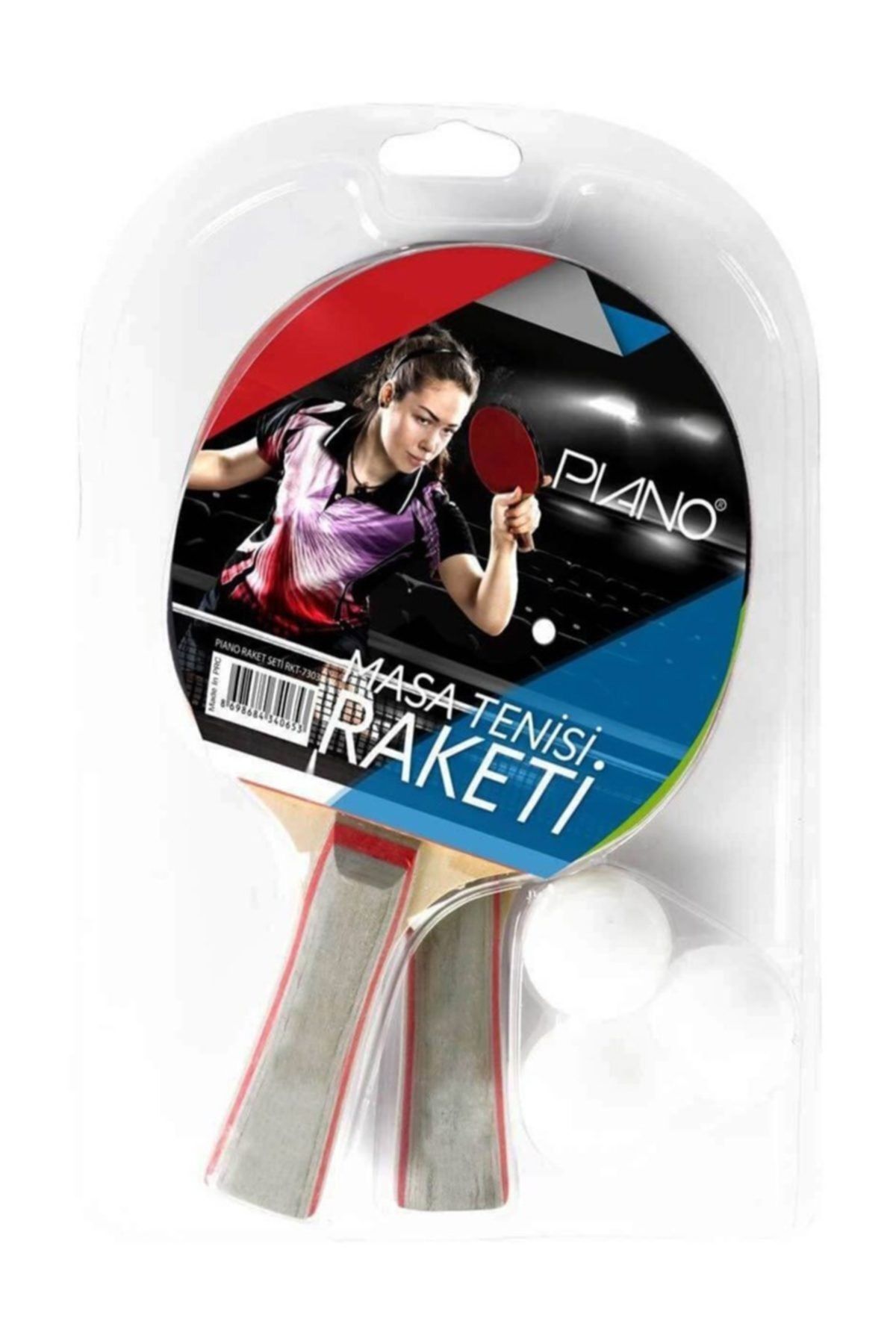bimbambom Masa Tenisi Raket Seti, 2 Adet Raket 3 Adet Top