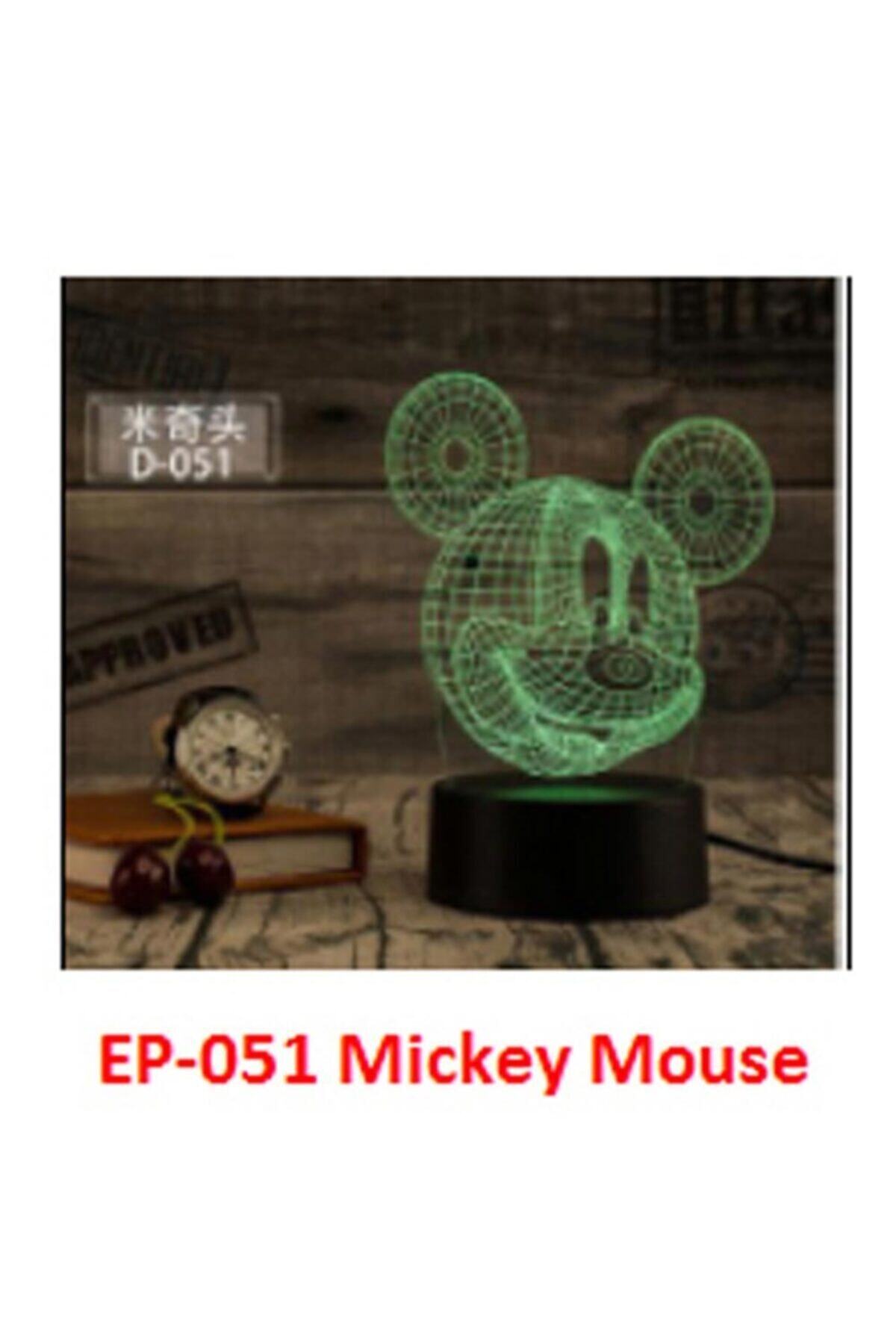 Gplus Gl08b Kumandalı 3d Led Gece Lambası Mickey Mouse Fare