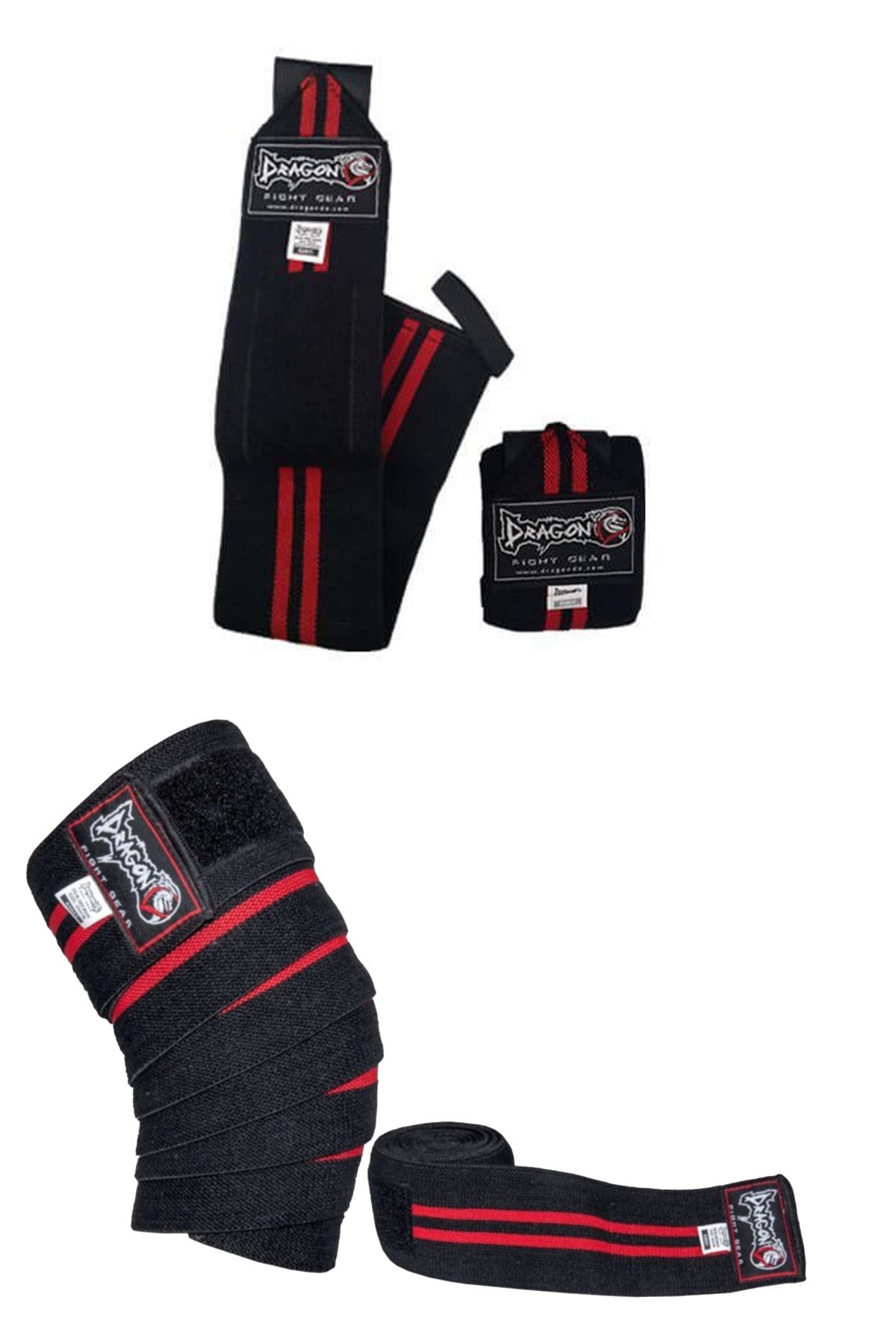 Dragon Halter Crossfit Fitness Vücut Geliştirme Diz Bandajı + El Bilek Sargısı 2’li Set (wrist Knee Wraps)