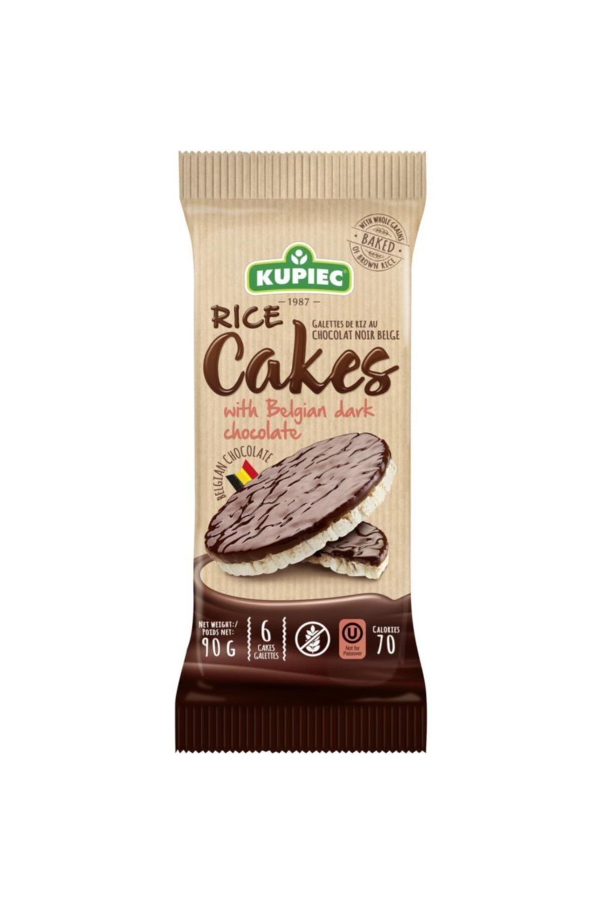 Kupiec Cakes Bitter Belçika Çikolatalı Pirinç Patlağı 15 Gr 6'lı