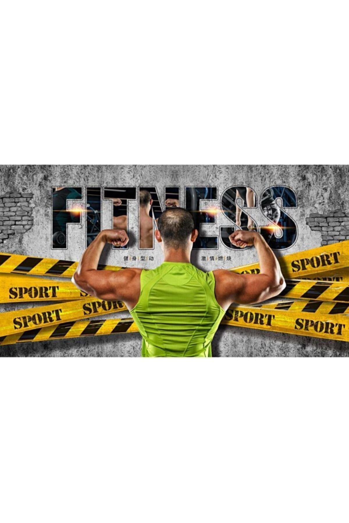 Renkli Duvarlar Yeşil Spor Salonu Gym Fıtness Wallpaper Özel Tasarım Duvar Kağıdı 4.00x2.30