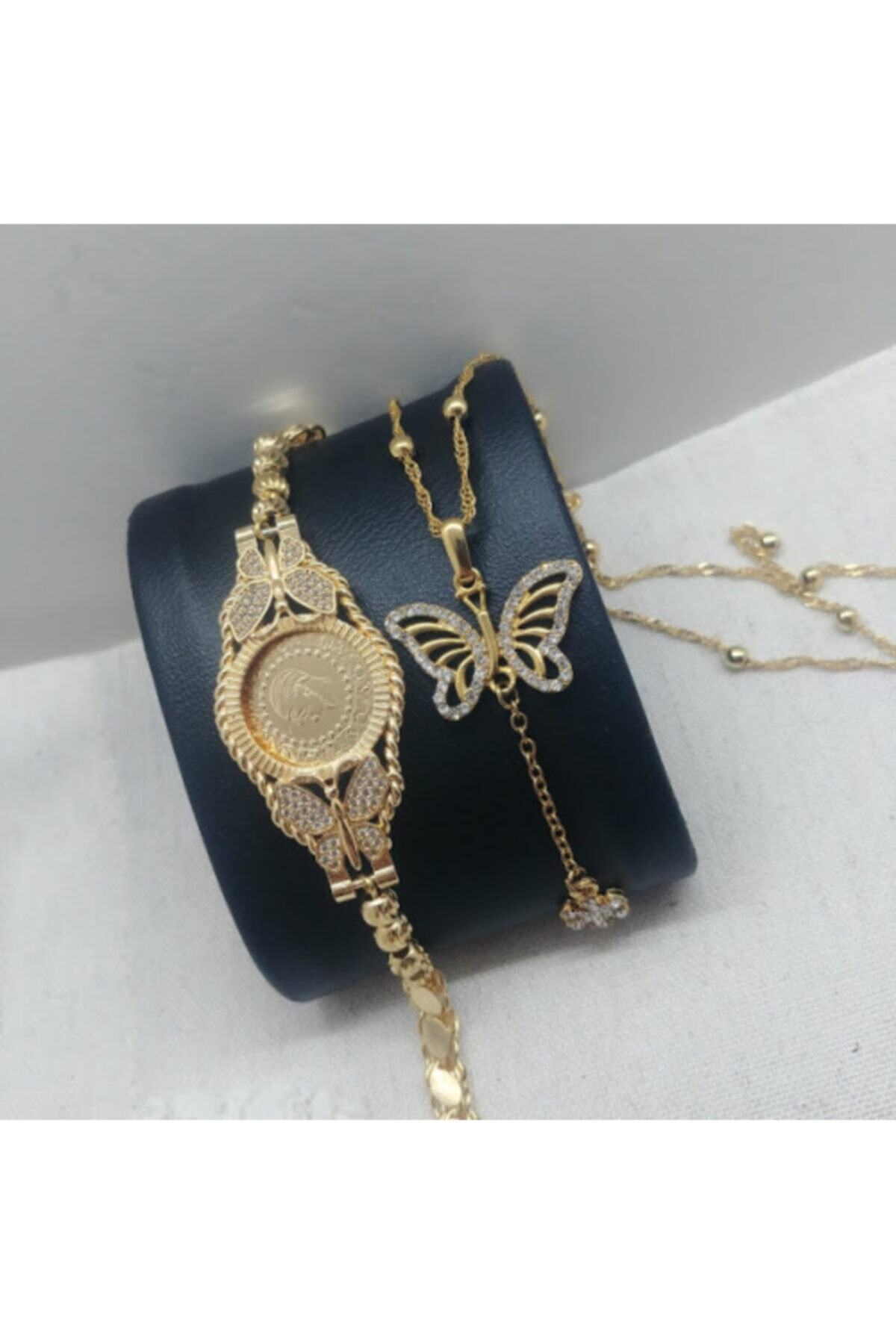TAKI TASARIM Kelebek Kolye Künye Set