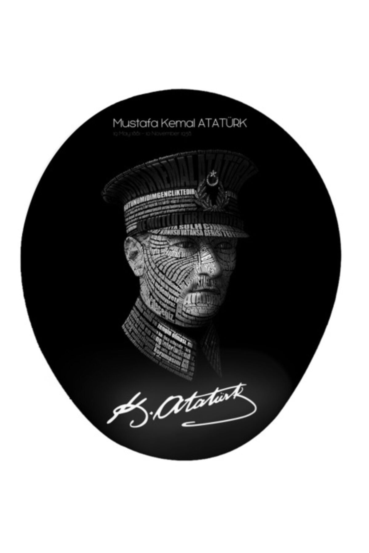MiniPera Atatürk Tipografi Tasarımlı M. Kemal Imzalı Bilek Destekli Mouse Pad