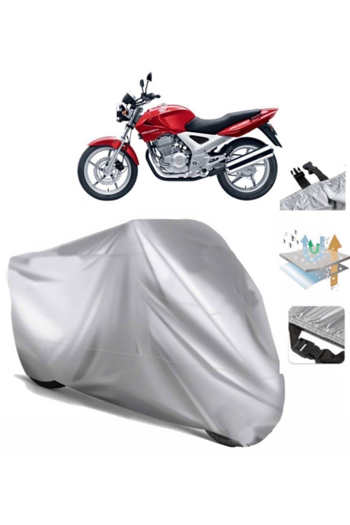 CoverPlus Honda Cbx 250 Twister Motosiklet Brandası Motor Branda (bağlantı Tokalı)