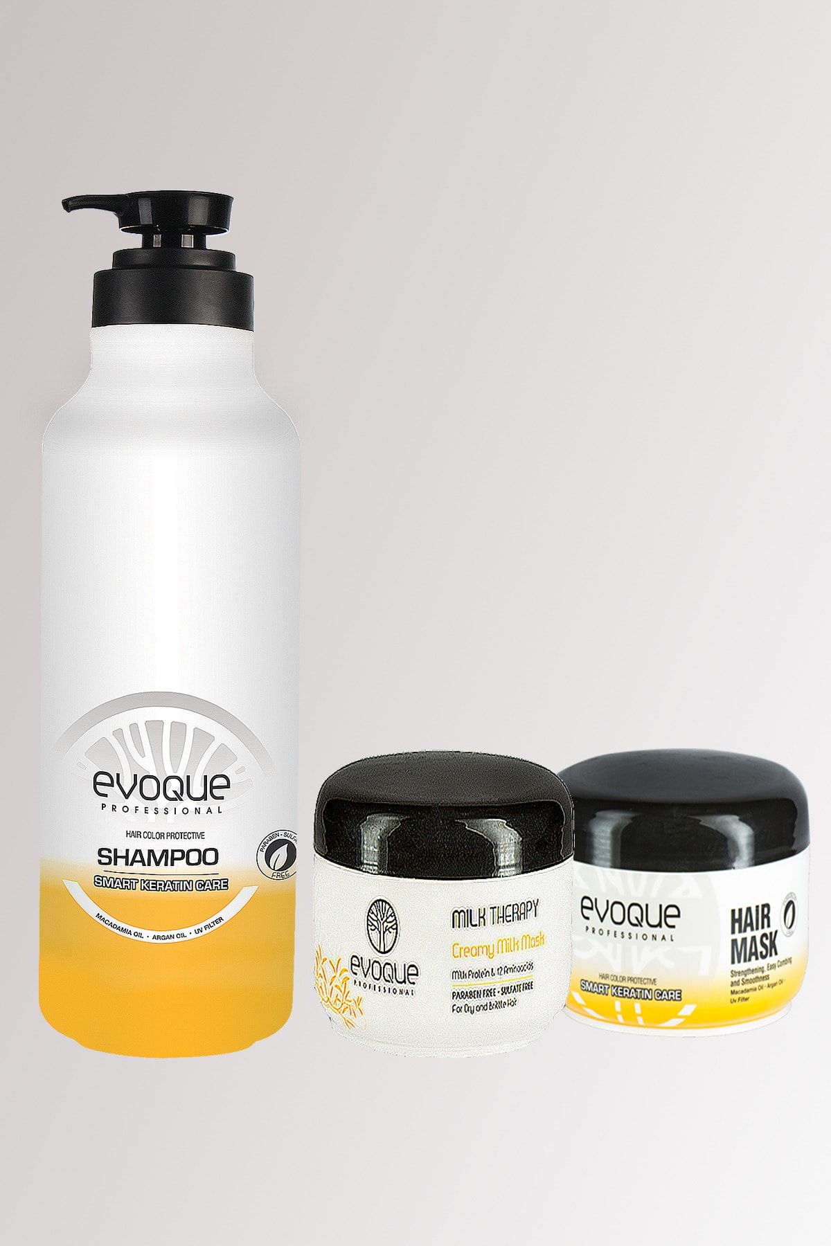 Evoque Professional Smart Keratin Serisi Şampuan 1000 ml +Therapy Saç Maskesi + Keratin Saç Maskesi