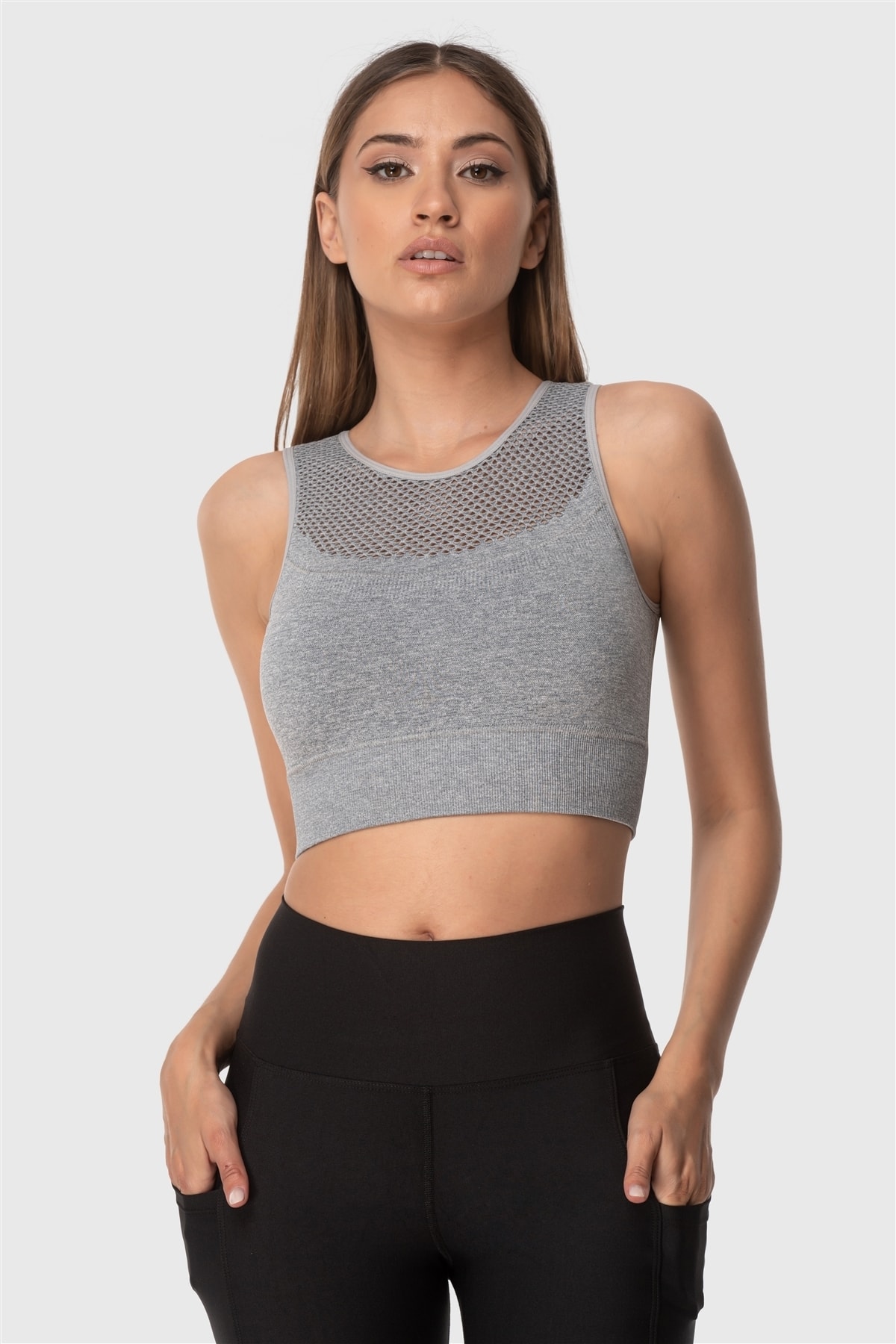 Superstacy Kadın Gri Spor Sütyeni