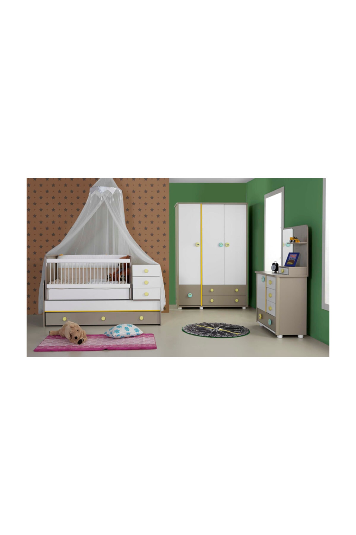 CaddeYıldız Gökkuşağı Bebek Odası