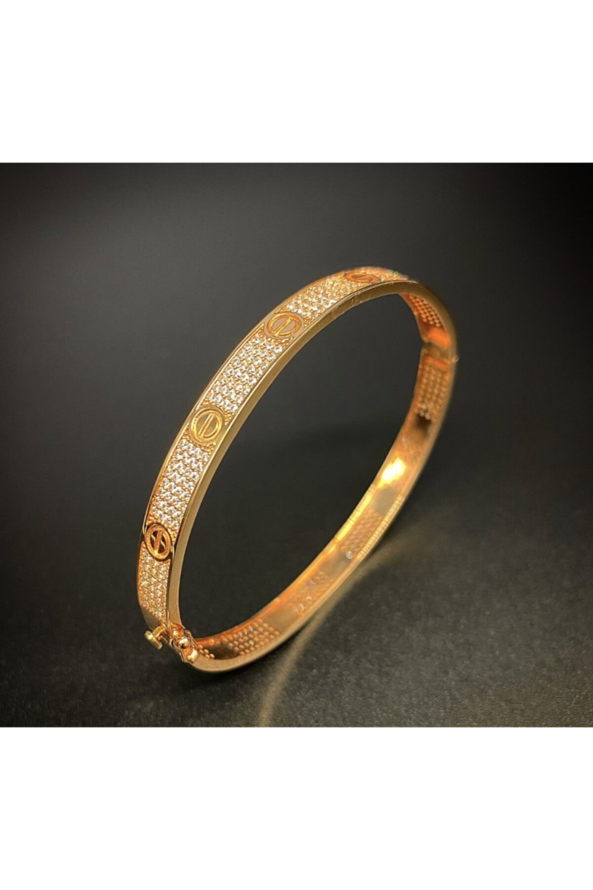 EYÜPSULTAN KUYUMCUSU Rose Spor Çivi Swarovski Taşlı Kelepçe 6mm Bdegpwz3