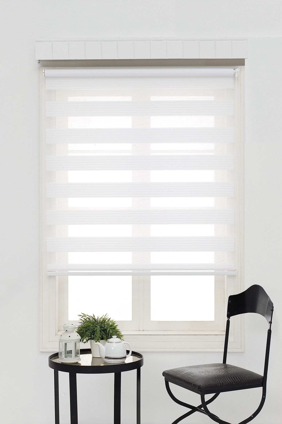 Brillant Beyaz Plise Mekanizmalı Zebra Stor Perde