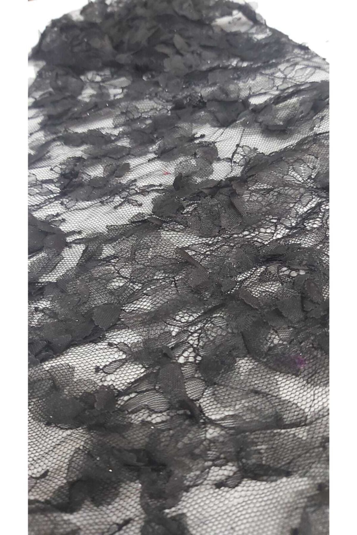 River Fabrics Simli 3boyutlu Dantel Siyah
