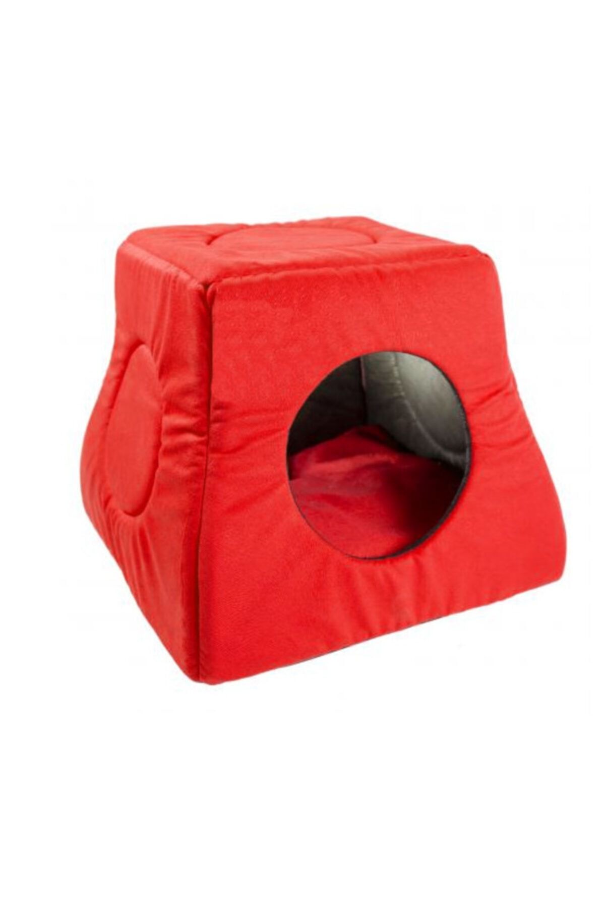 Nerotex Üç Fonksiyonlu Kırmızı Kedi Yuvası Yatağı Taytüyü Yıkanabilir 40x40 Cm