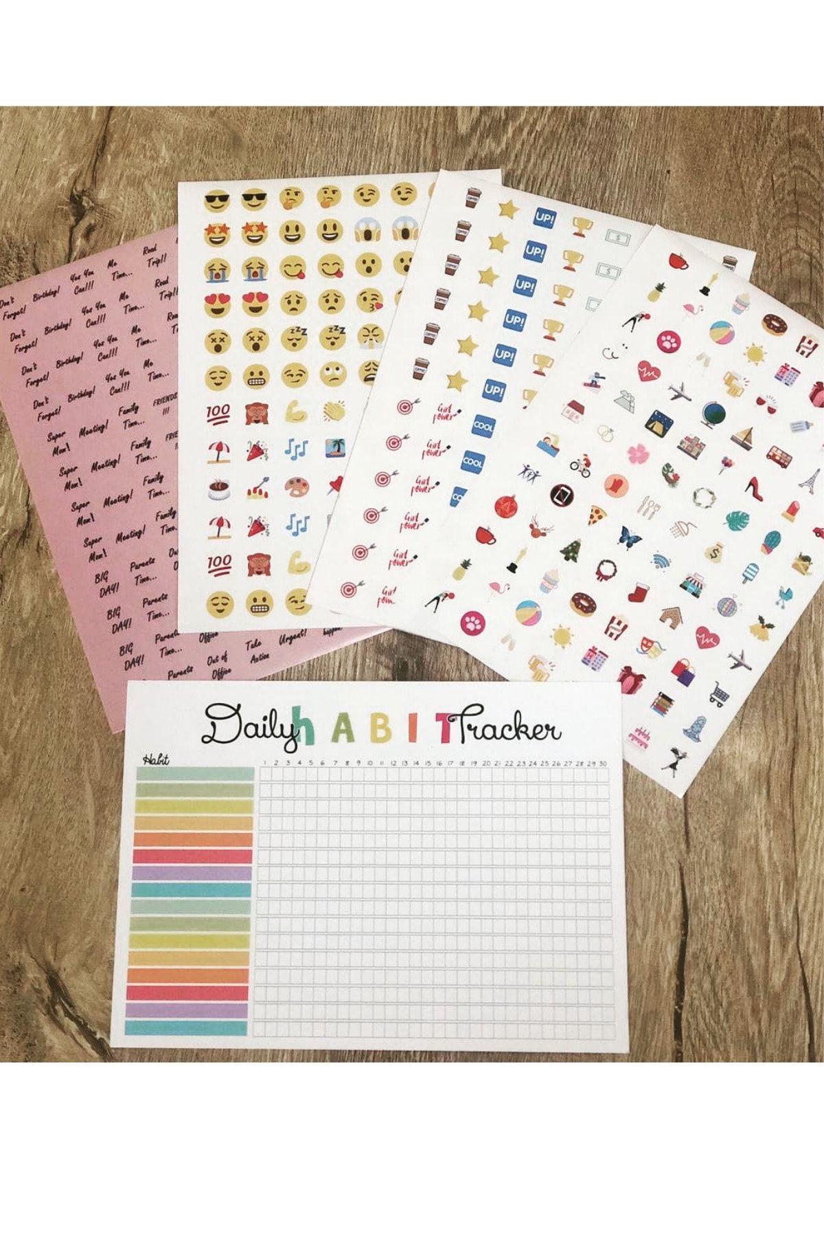 Be Planned - Alışkanlık Takip Kartlı Sticker Set