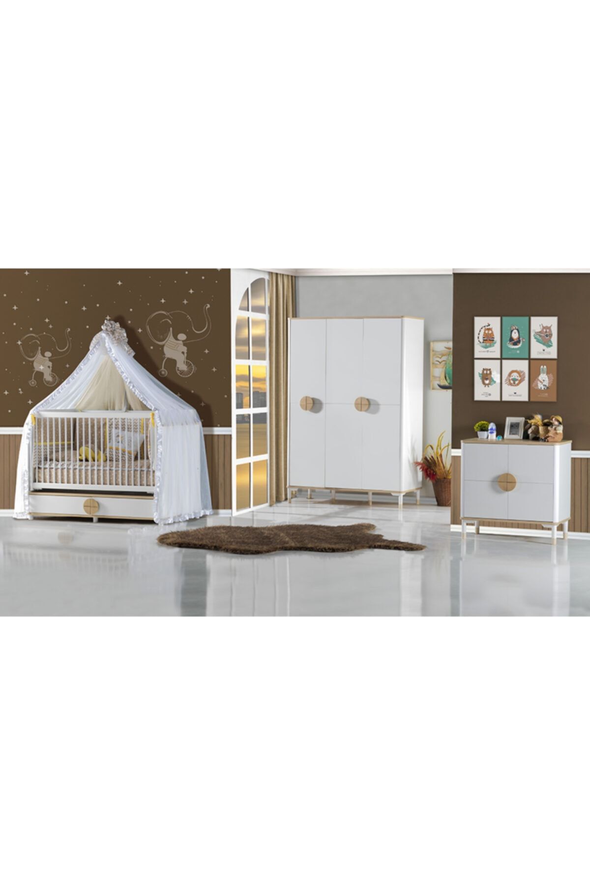 CaddeYıldız Mona 3 Kapılı Bebek Odası