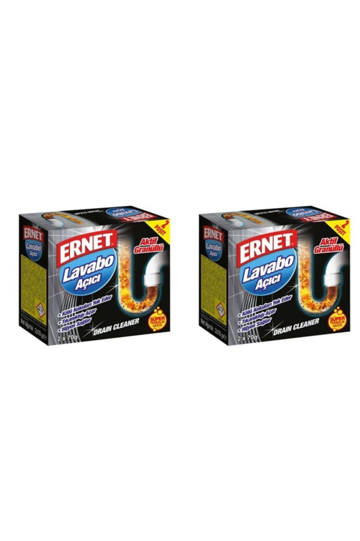 Ernet Süper Lavabo Açıcı Aktif Granüllü 2x70gr 2'li