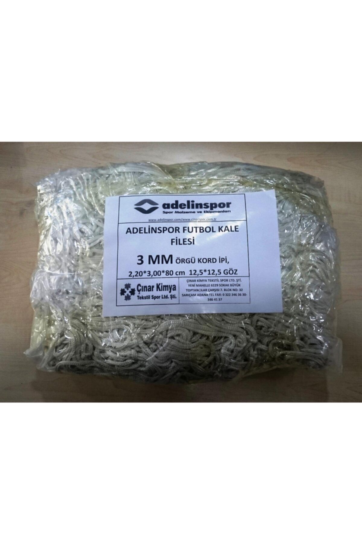 adelinspor Futbol Kale Filesi 3 mm Kord Ipi 3 20x2 20x0 8 m