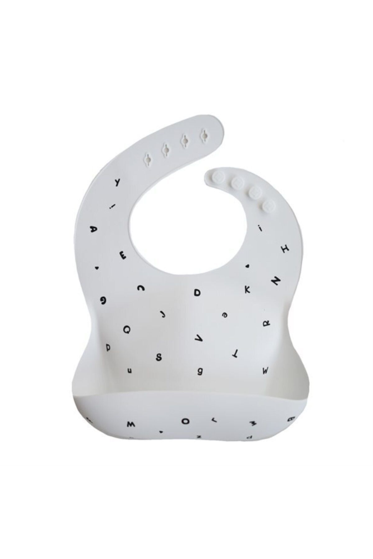 Mushie Silicone Bib Letters White - Silikon Önlük Beyaz Harfler