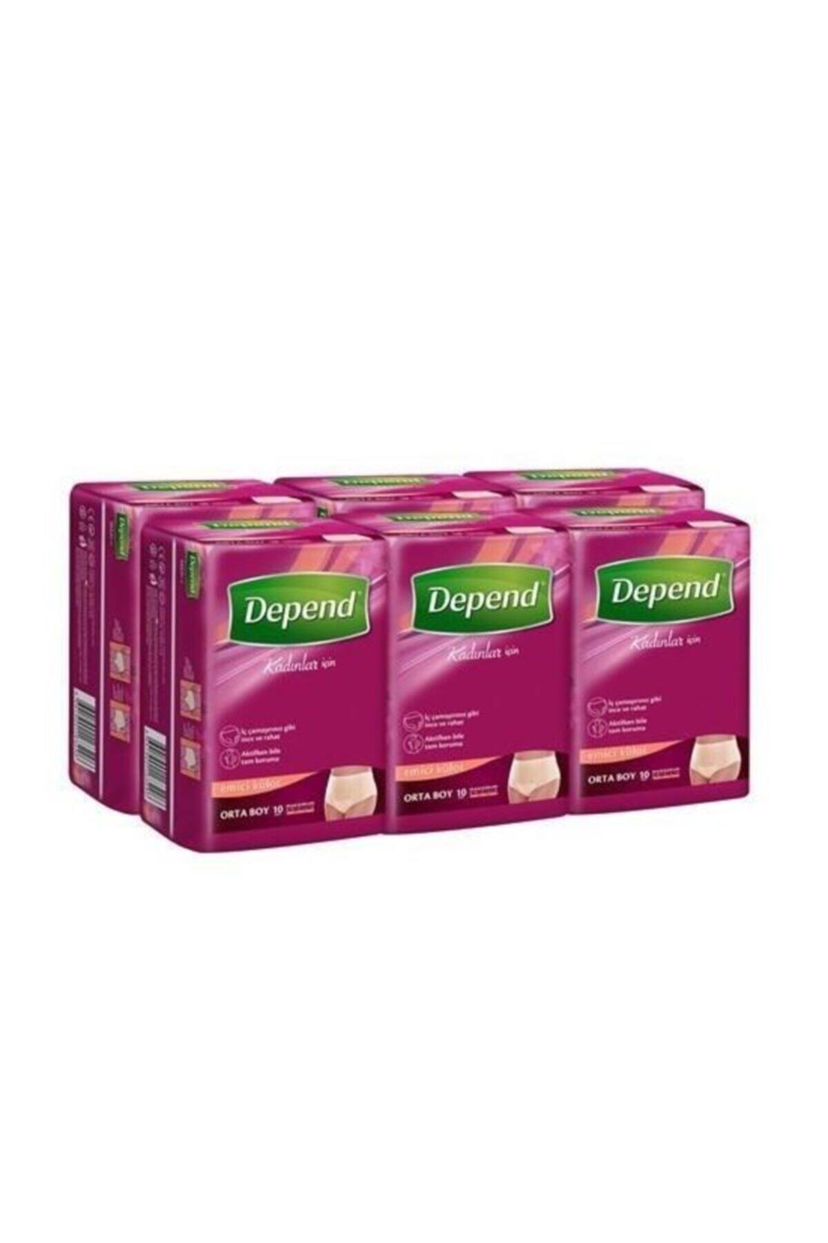 Depend Emici Külot Kadın Orta 10+10 Avantajlı 3 Paket (60 Adet)