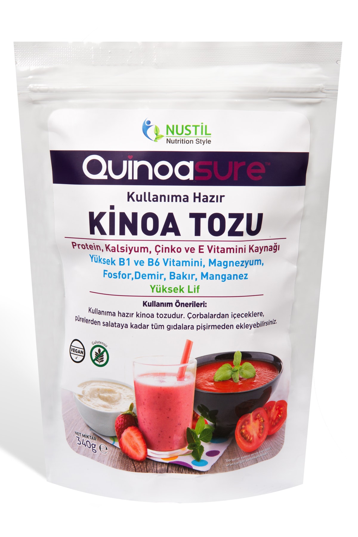 Quinoasure Hazır Kinoa Tozu (glutensiz, Vegan, Hipolaerjenik)