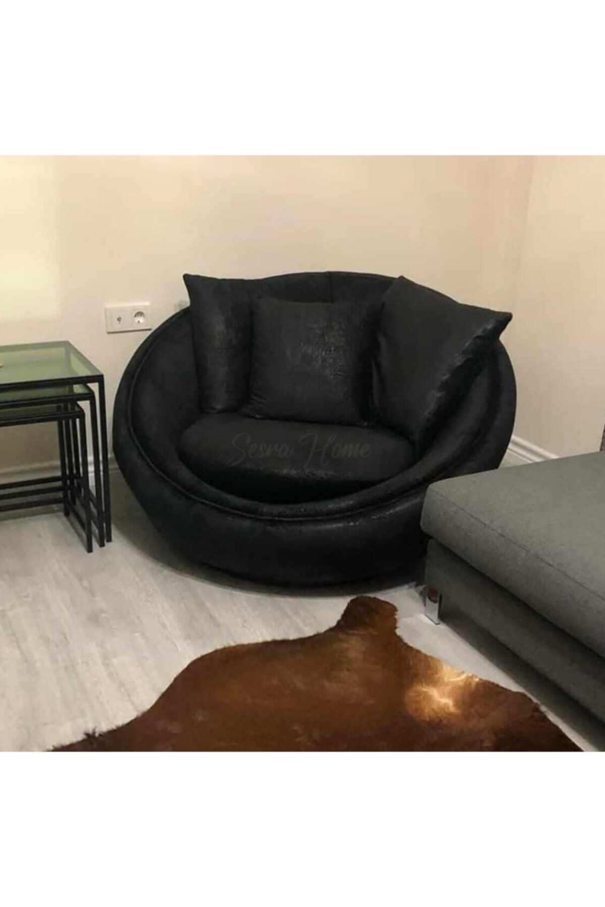 SESRA HOME Mells Döner Mekanizmalı Koltuk Berjer Kapitoneli