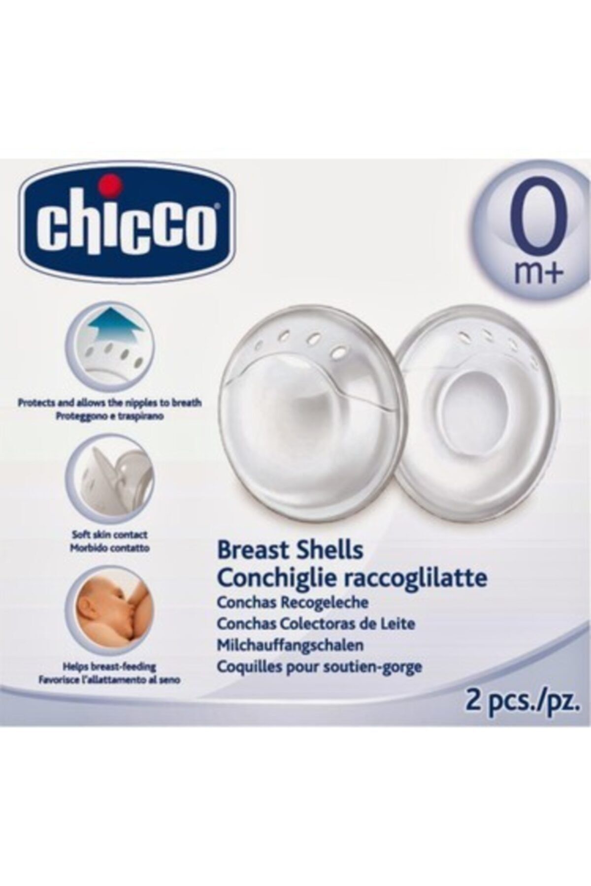 Chicco Göğüs Kalkanı 2'li Natural Feeling 0 Ay+