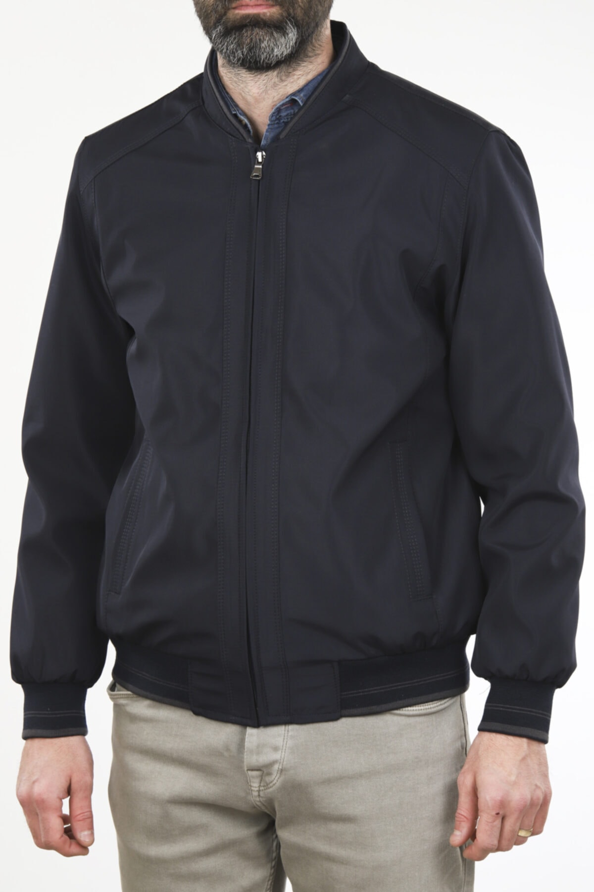 neowit Erkek Lacivert Fermuarlı Mevsimlik Mont