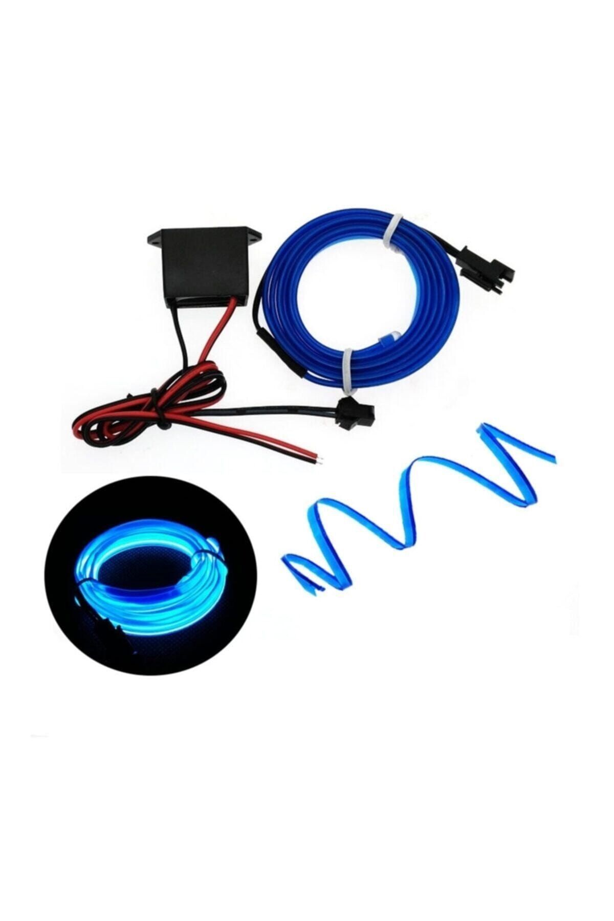 hilalshops 5 Metre Araç Içi Aydınlatma Ip Neon Led Mavi