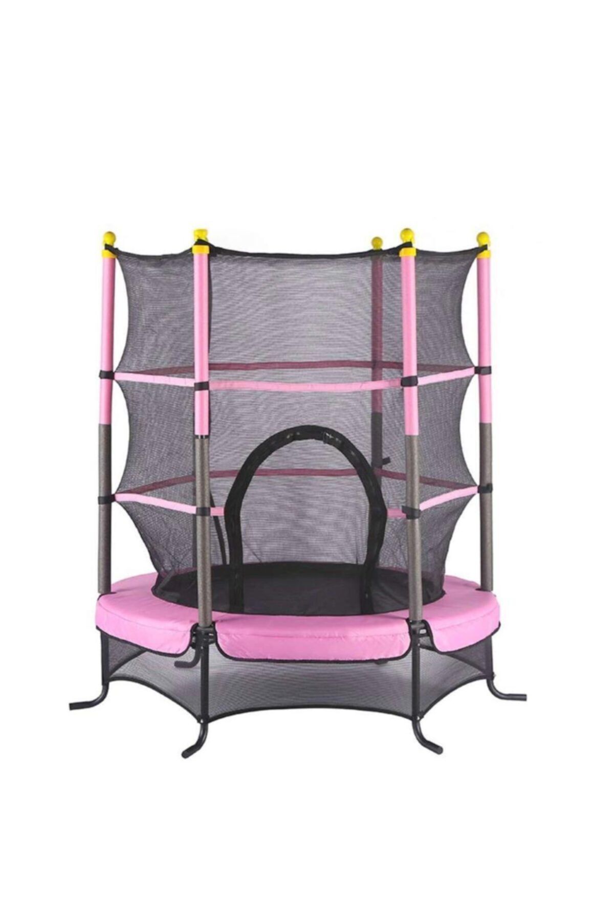 Leyaton Pembe Fileli Trambolin Çocuk Trambolini 140 x 180 cm