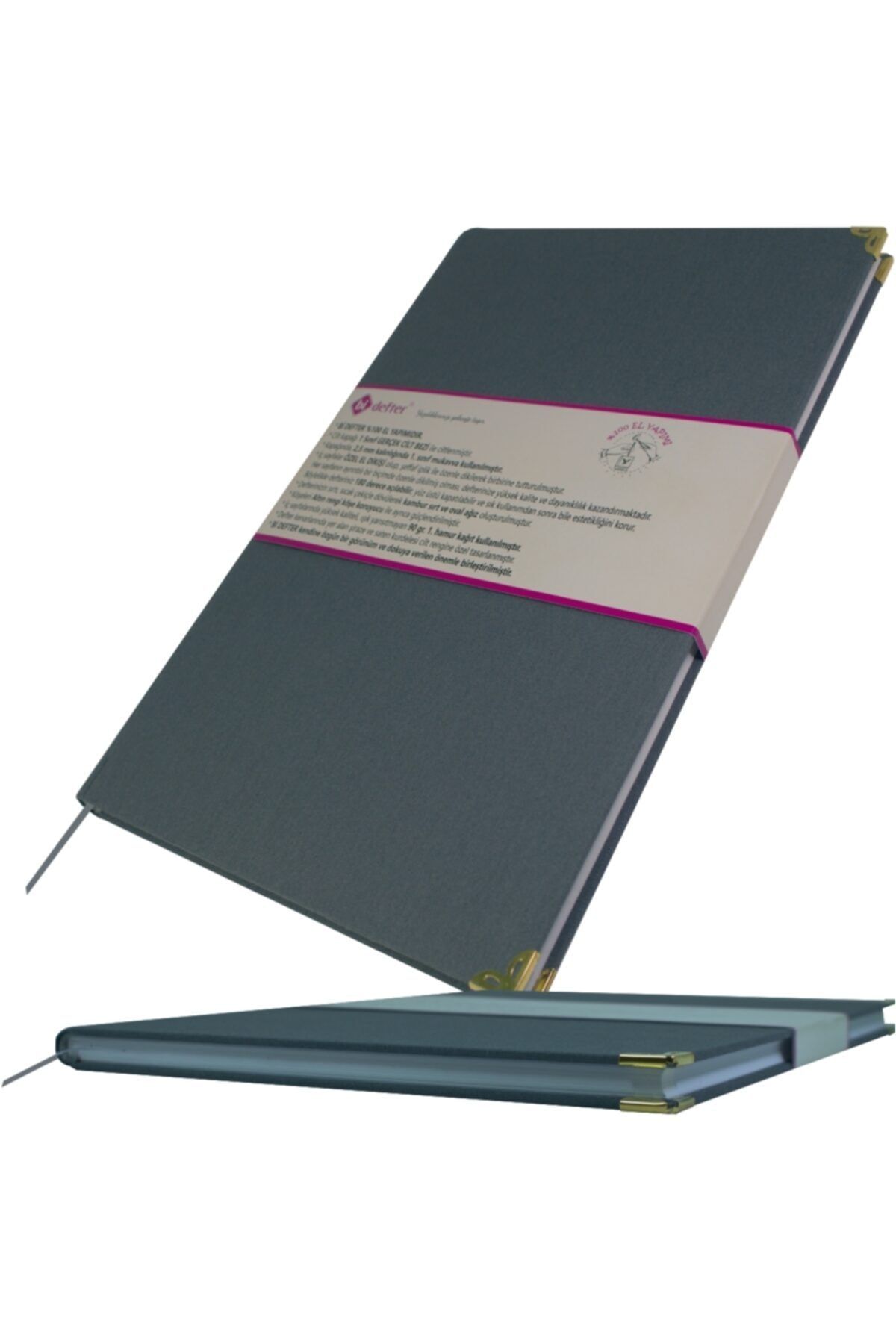 BİDEFTER Bebek Anı Defteri El Yapımı/dikişi Antrasit Özel Keten Kumaş Ciltli A5 120 Sayfa Benzersiz Ürün