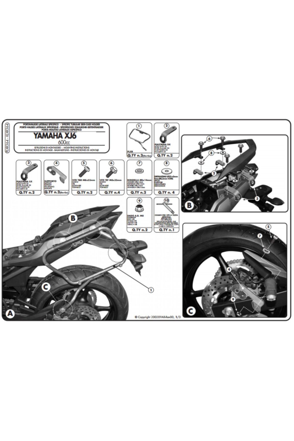 Givi Plxr364 Yamaha Xj6 Diversıon (09-15) Yan Çanta Taşıyıcı