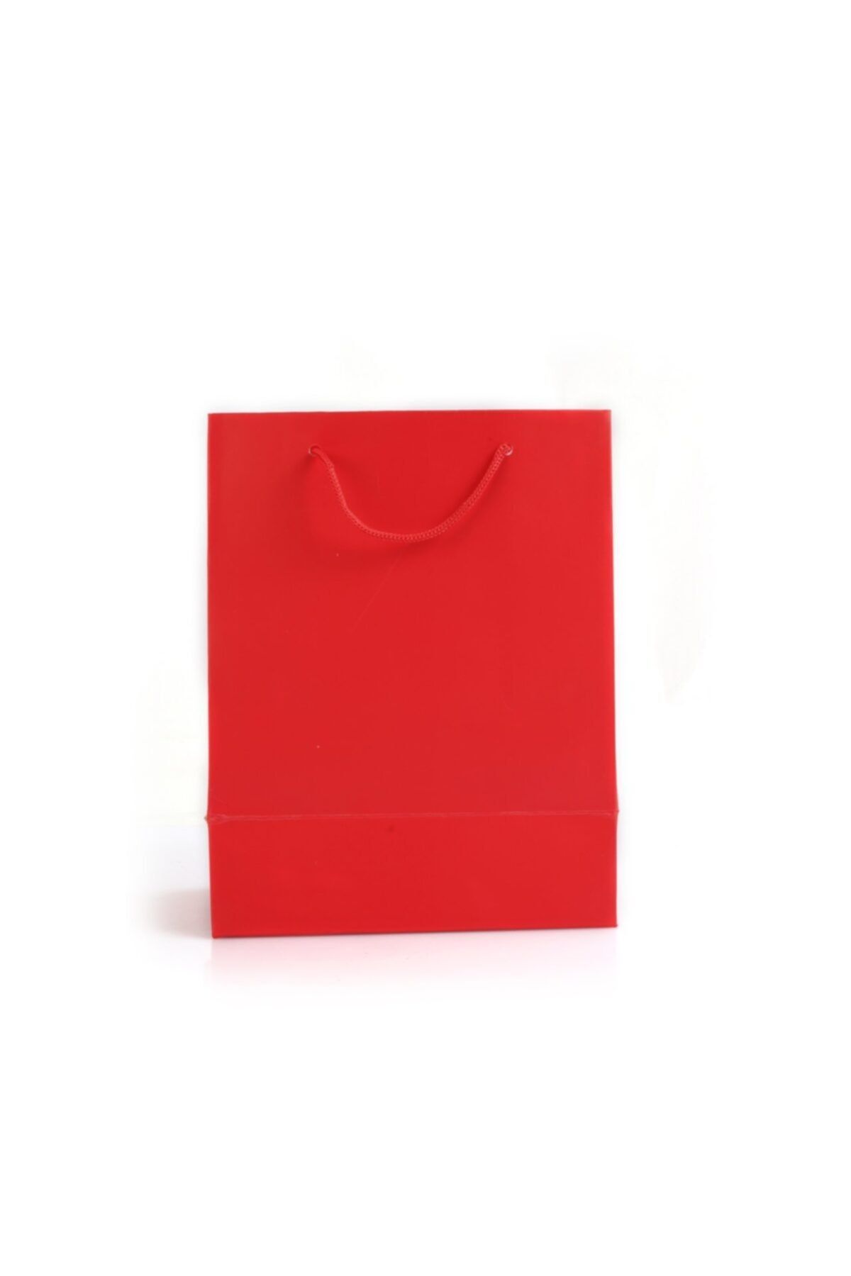 PAKETPARTİ Karton Üzeri Mat Selefonlu Kırmızı Çanta 14x17x6,cm(25'li)