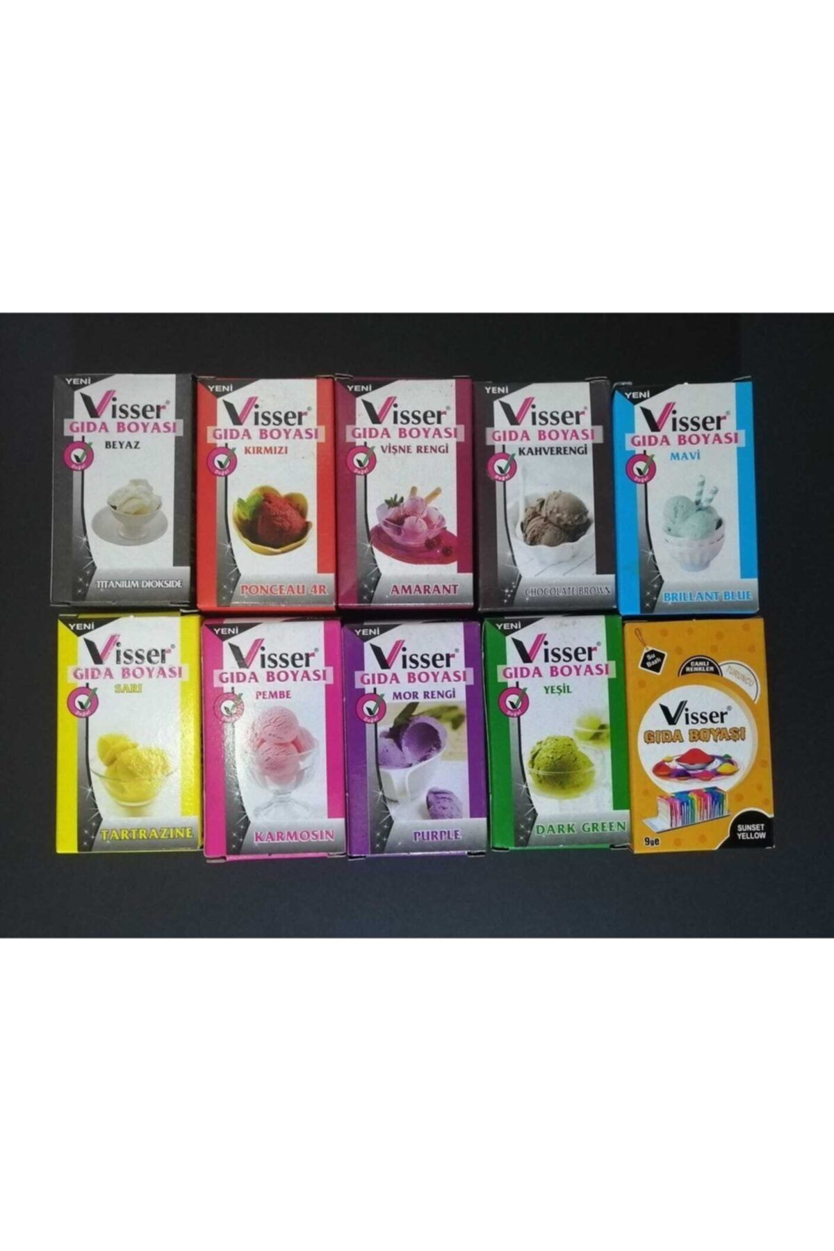 Visser Gıda Boyası 9 gr 10 Renk Set