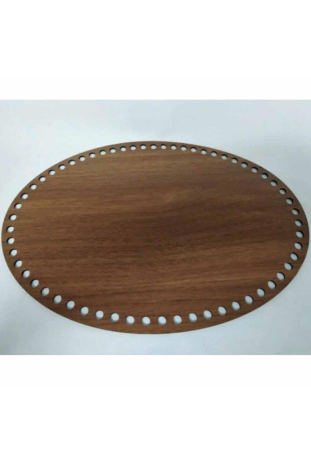 orhanucuzluk Ahşap Sepet Tabanı Oval Kahverengi 20*15