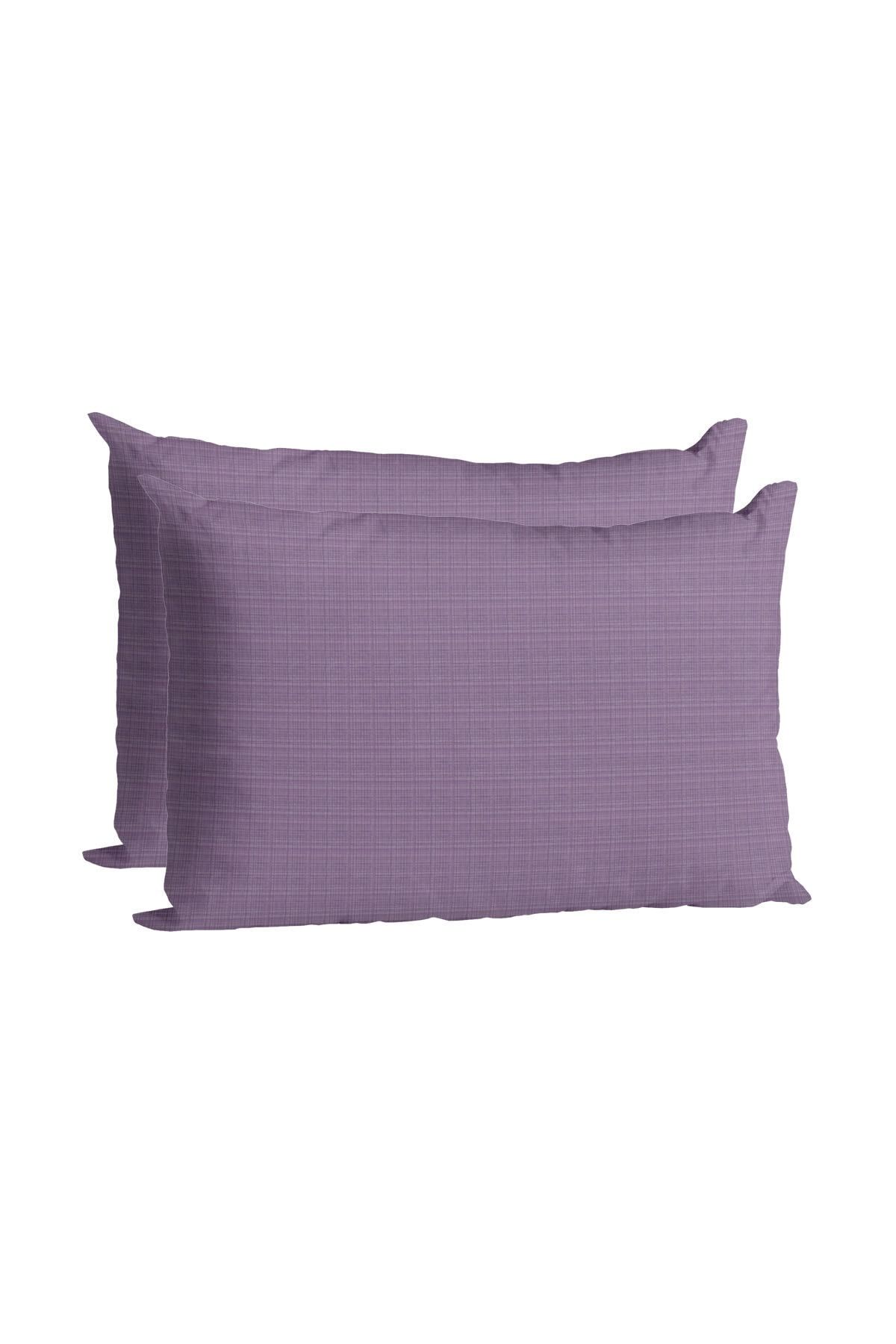 saal Ranforce 2'li Yastık Kılıfı 50x70+20cm Kapaklı Lila