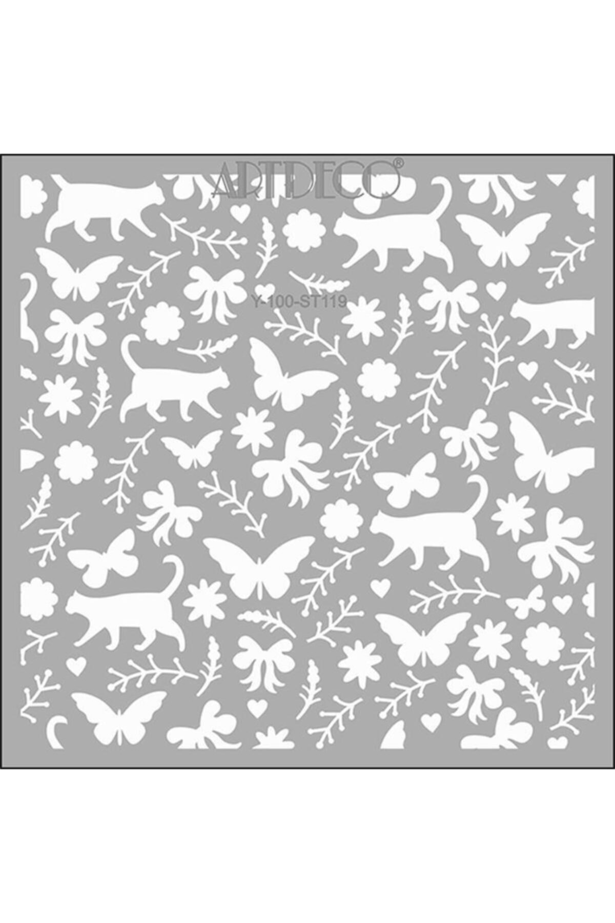 Artdeco Stencil 30x30cm Kedili Kelebek 119