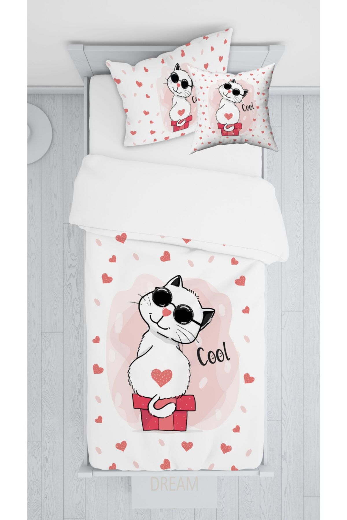 halımarkt E035 Cool Kedili Sadece Yatak Örtüsü 140x220