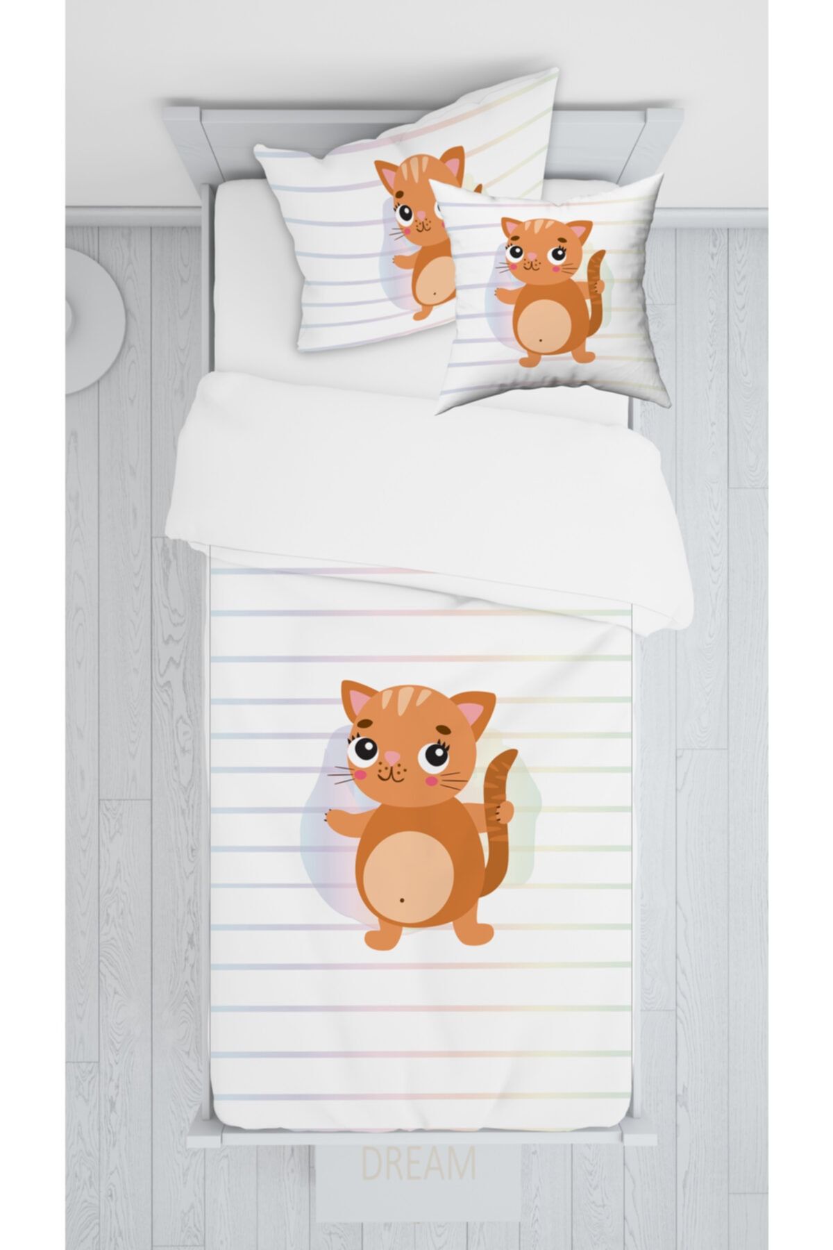 halımarkt E061 Neşeli Yavru Kedi Sadece Yatak Örtüsü 140x220
