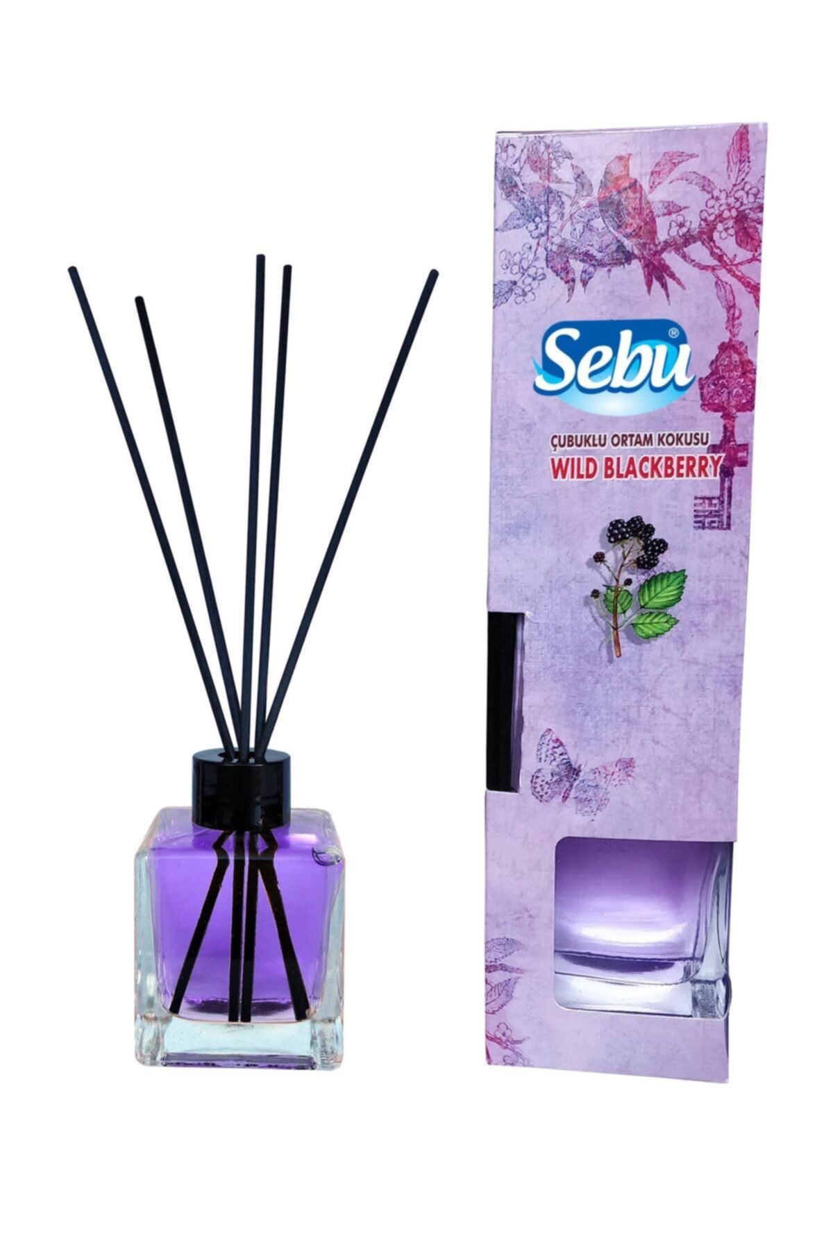 Sebu Böğürtlen - Bambu Çubuklu Egzotik Kare Şişe Ortam Kokusu 100ml