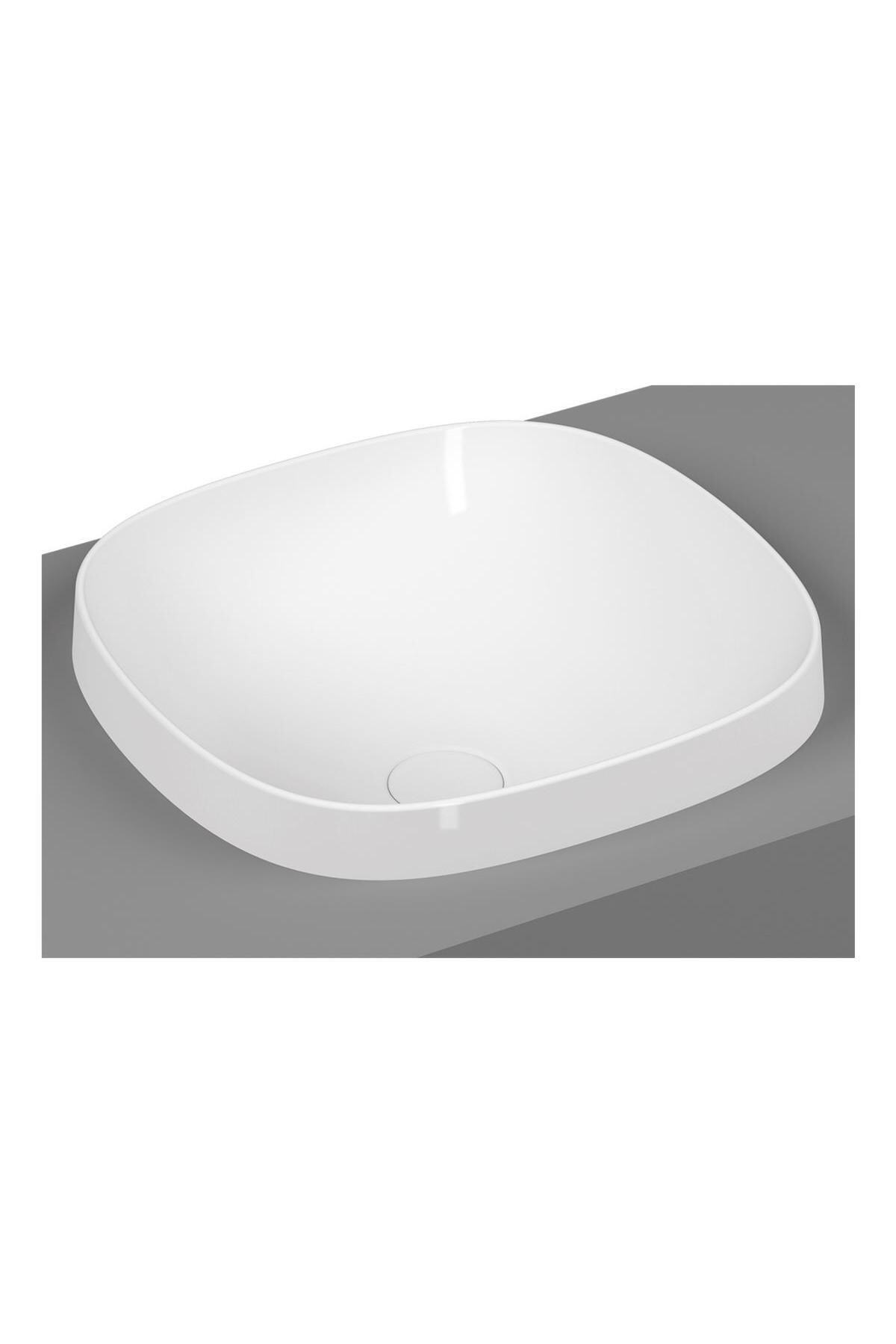 VitrA Frame 5654b403-0016 Tezgah Üstü Kare Lavabo, Clean, 41 Cm, Beyaz