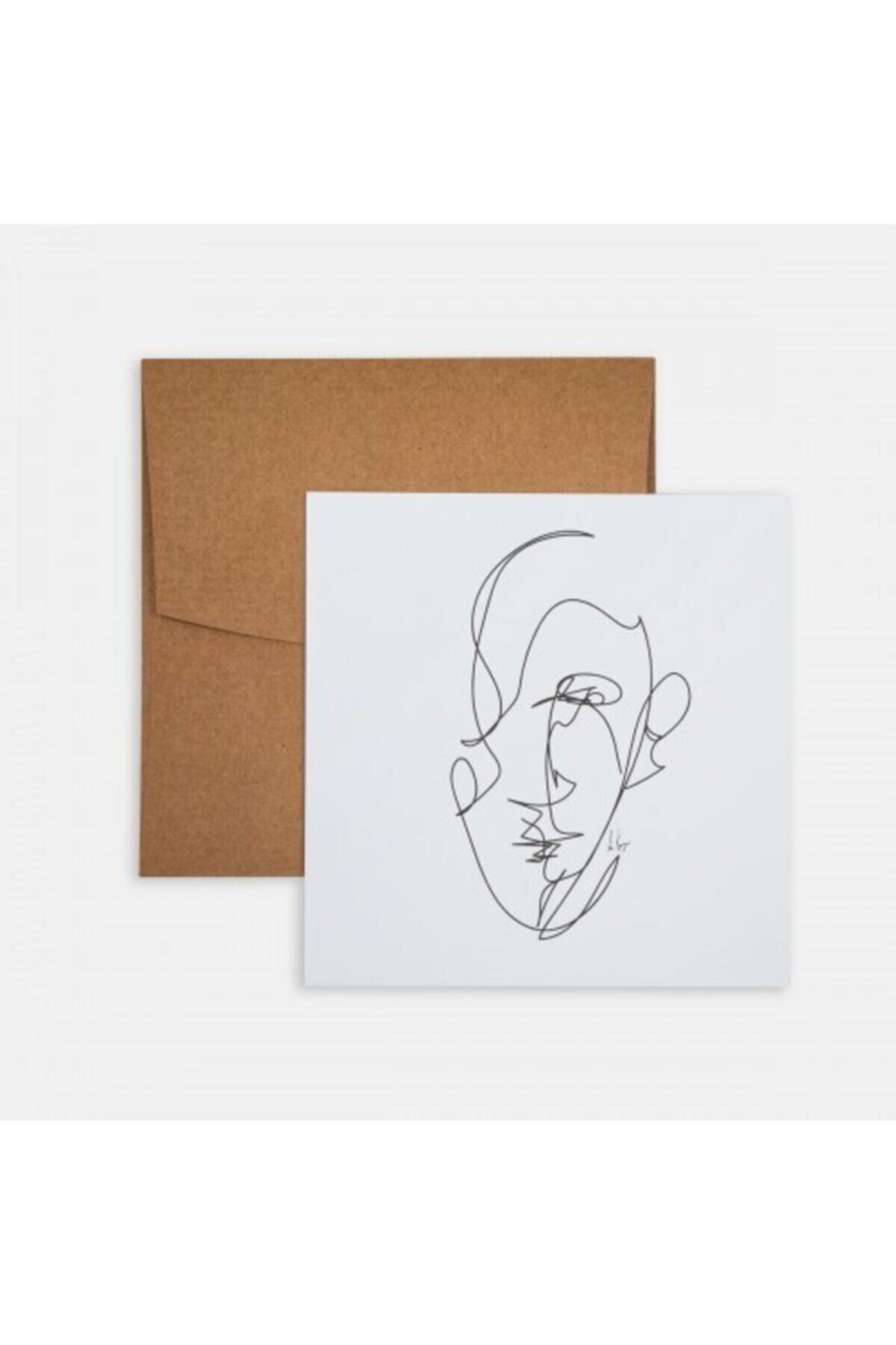 PK Design Beyaz Mini Poster Line Drawings Man 2
